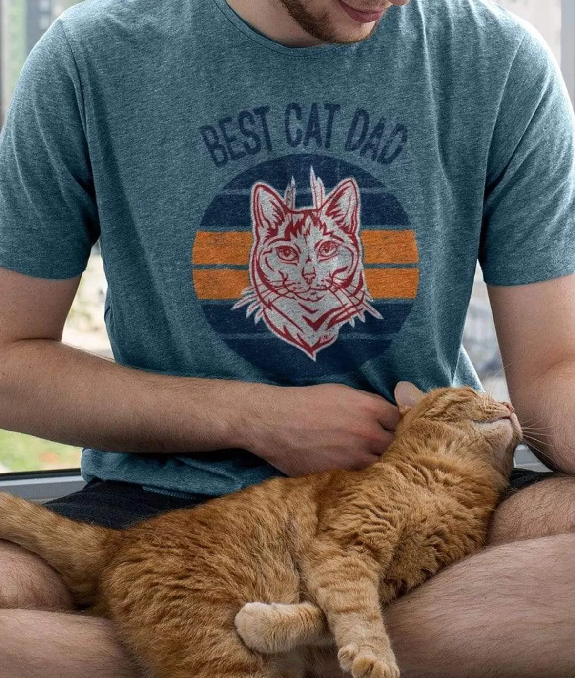 Men'S Ridiculously Soft Lightweight Graphic Tee | Best Cat Dad | Nayked Apparel Discount