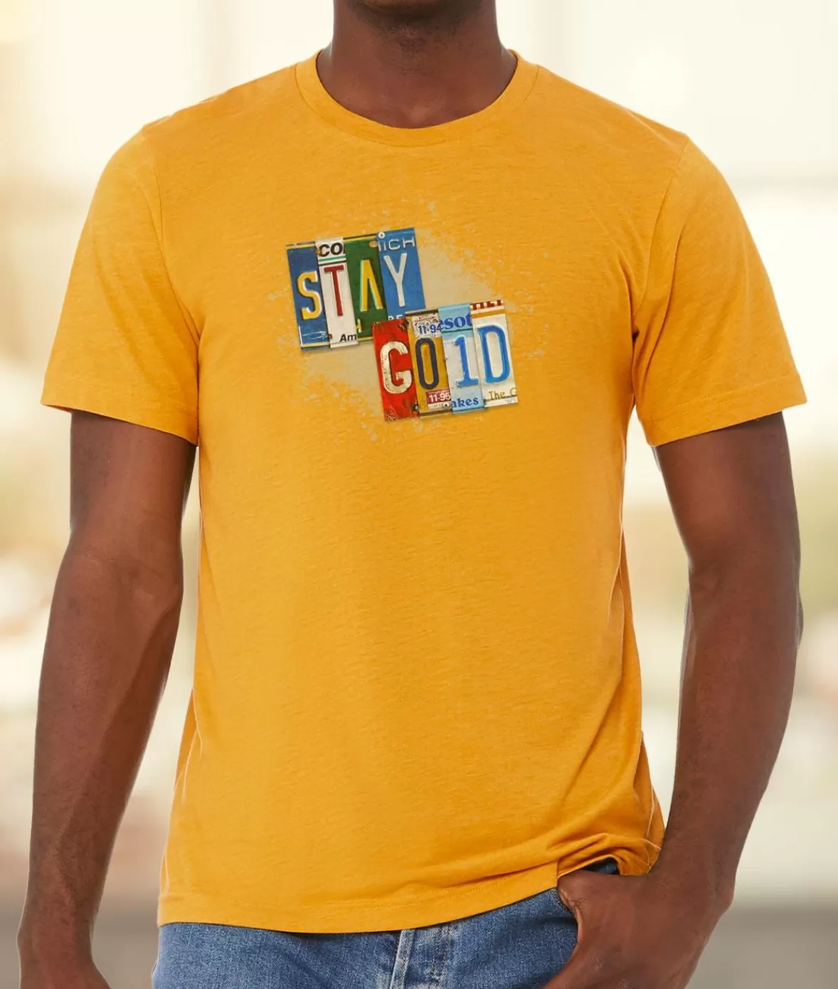 Men'S Ridiculously Soft Lightweight Graphic Tee | Stay Gold | Nayked Apparel Clearance