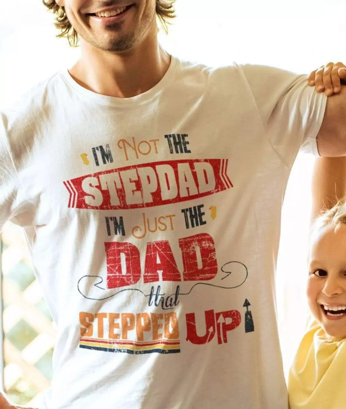 Men'S Ridiculously Soft Lightweight Graphic Tee | The Dad That Stepped Up | Nayked Apparel Flash Sale