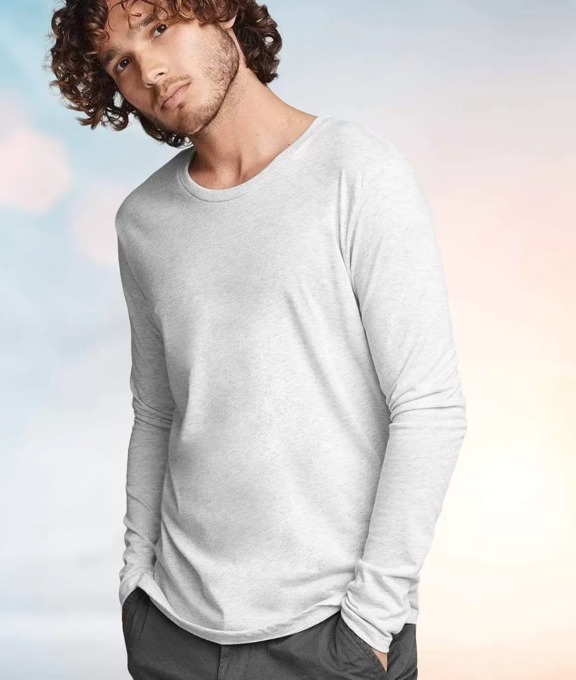 Men'S Ridiculously Soft Lightweight Long Sleeve Crew Shirt | Nayked Apparel Online