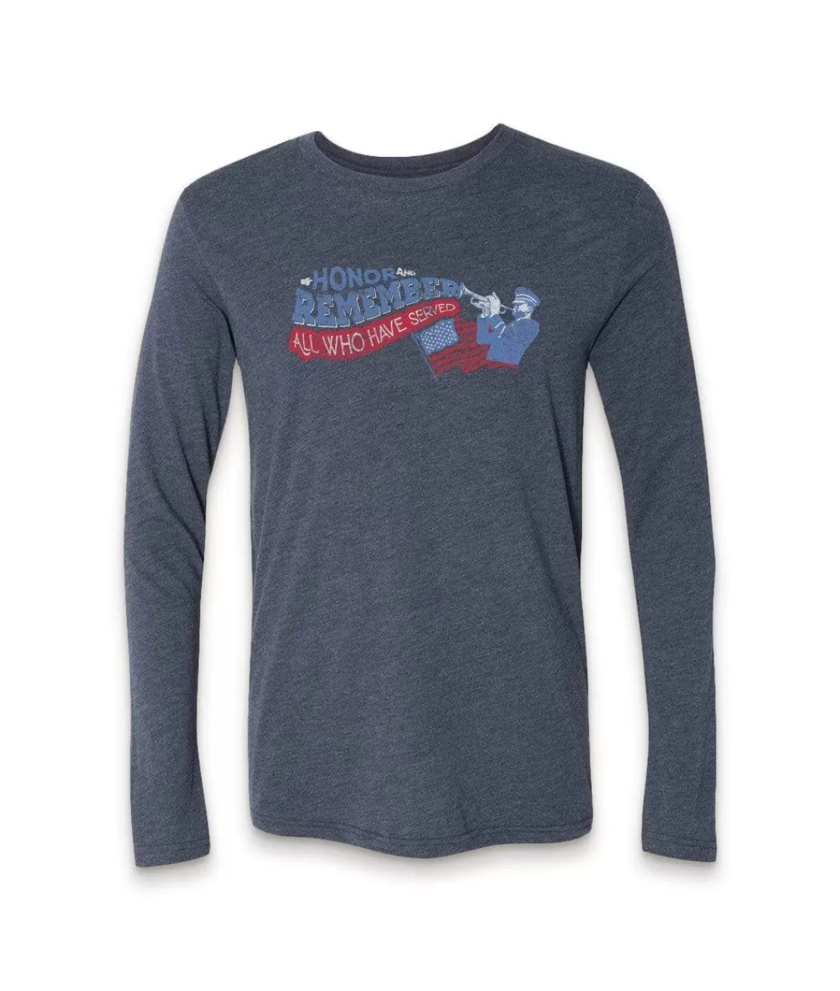 Men'S Ridiculously Soft Lightweight Long Sleeve Graphic Crew Shirt | Honor And Remember | Nayked Apparel Shop