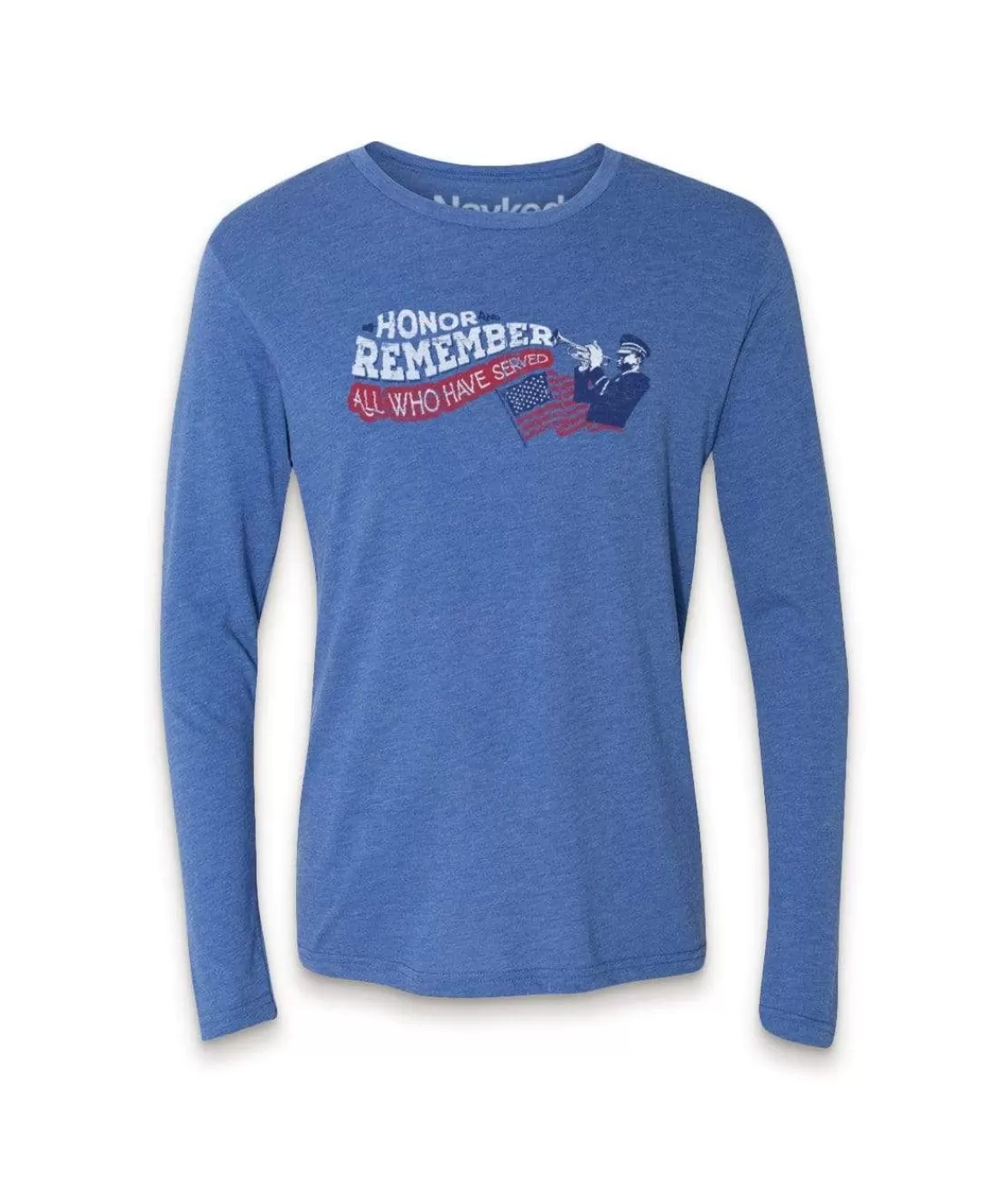 Men'S Ridiculously Soft Lightweight Long Sleeve Graphic Crew Shirt | Honor And Remember | Nayked Apparel Shop