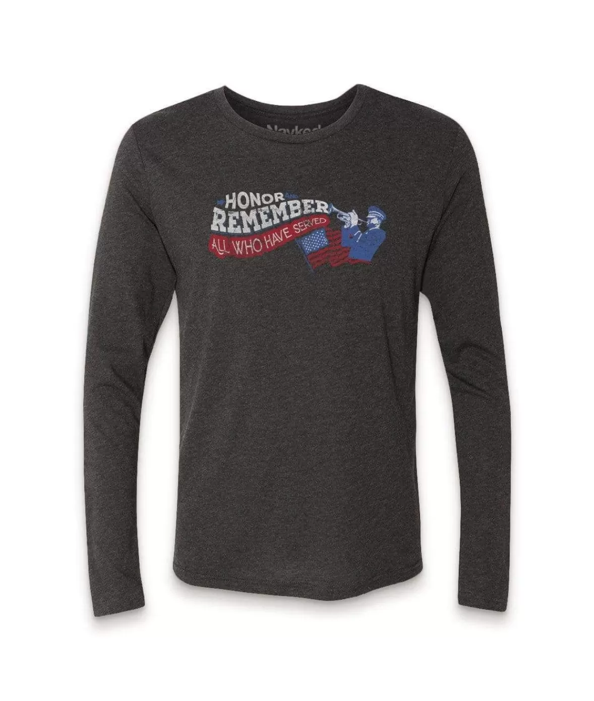 Men'S Ridiculously Soft Lightweight Long Sleeve Graphic Crew Shirt | Honor And Remember | Nayked Apparel Shop