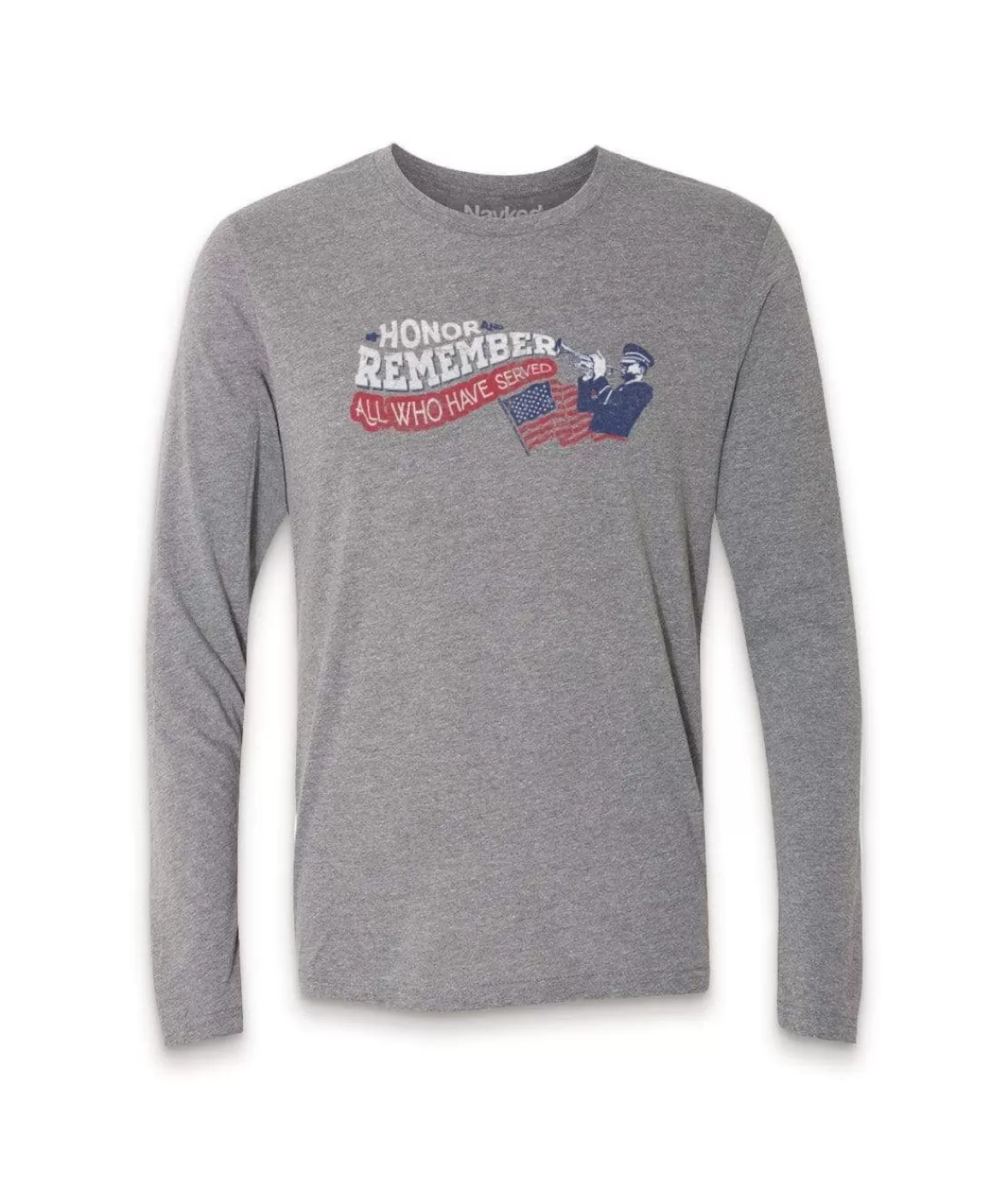 Men'S Ridiculously Soft Lightweight Long Sleeve Graphic Crew Shirt | Honor And Remember | Nayked Apparel Shop