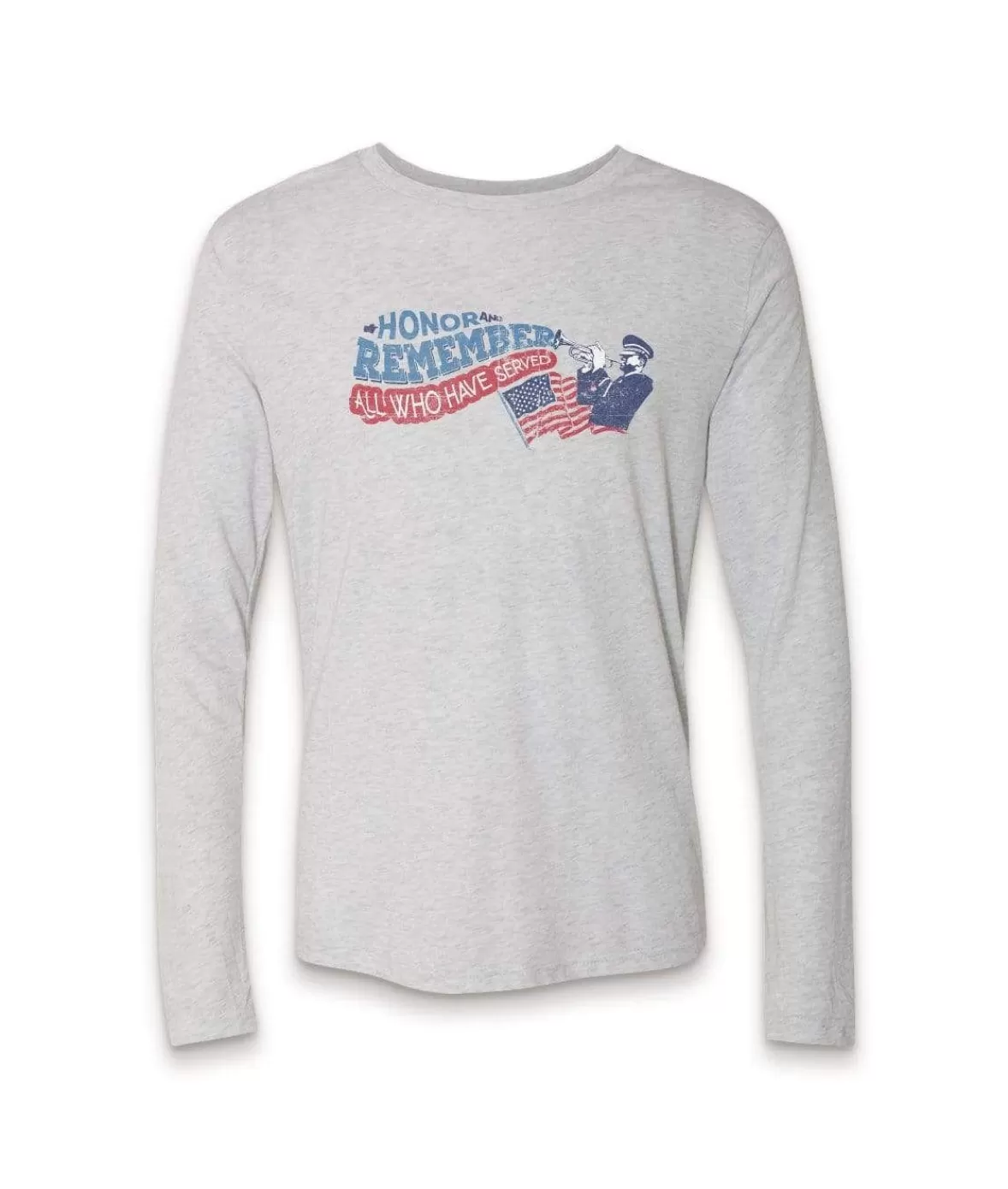 Men'S Ridiculously Soft Lightweight Long Sleeve Graphic Crew Shirt | Honor And Remember | Nayked Apparel Shop