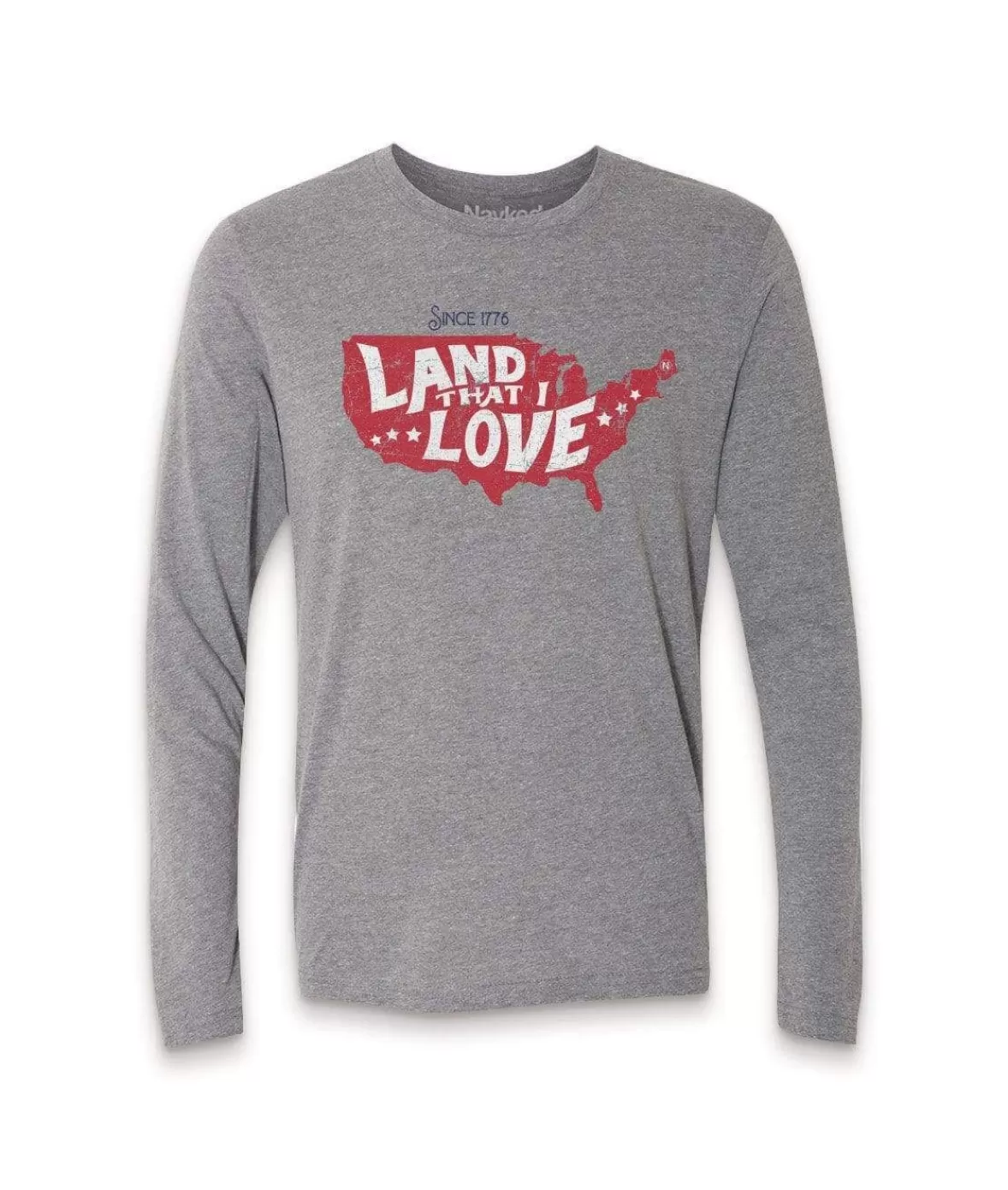 Men'S Ridiculously Soft Lightweight Long Sleeve Graphic Tee | Land That I Love | Nayked Apparel Clearance