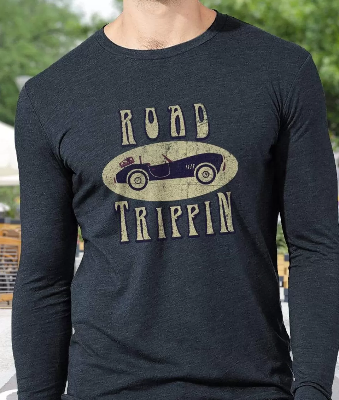 Men'S Ridiculously Soft Lightweight Long Sleeve Graphic Tee | Road Trippin | Nayked Apparel Shop
