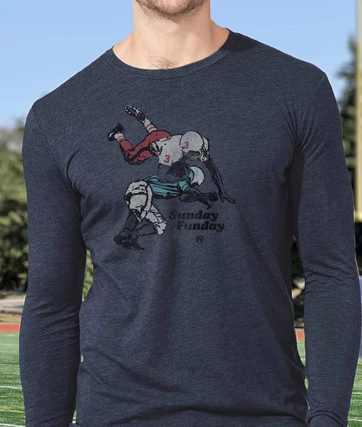 Men'S Ridiculously Soft Lightweight Long Sleeve Graphic Tee | Sunday Funday | Nayked Apparel Outlet