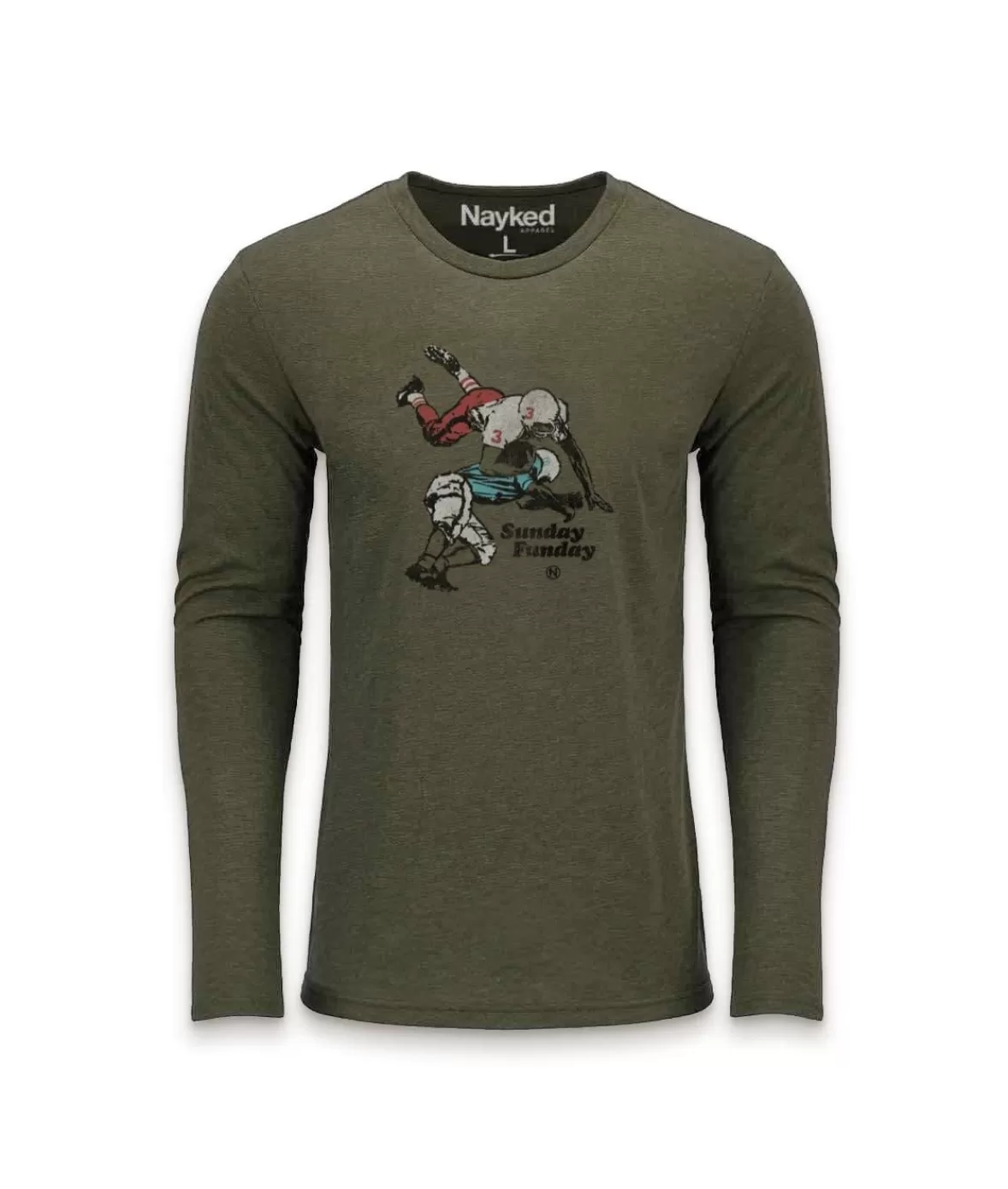 Men'S Ridiculously Soft Lightweight Long Sleeve Graphic Tee | Sunday Funday | Nayked Apparel Clearance