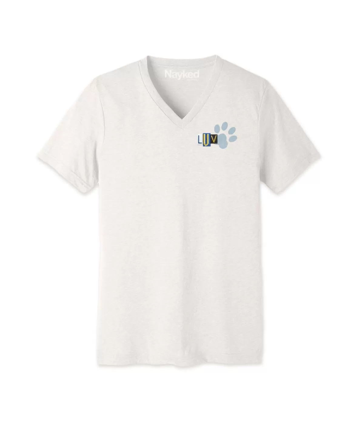Men'S Ridiculously Soft Lightweight V-Neck Graphic Tee | Luv Paw Print | Nayked Apparel New