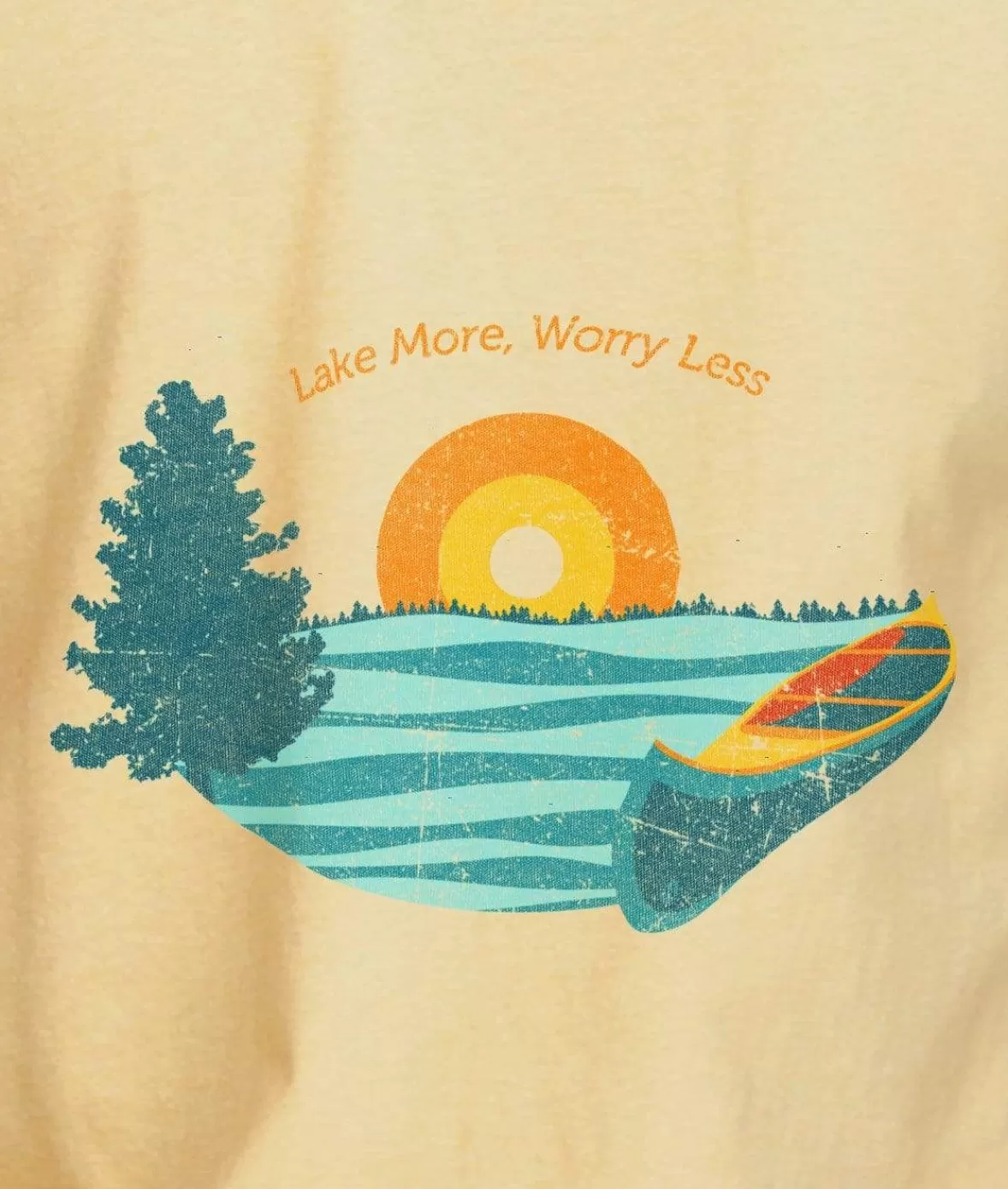 Men'S Ridiculously Soft Midweight Graphic Tee | Lake More Worry Less | Nayked Apparel Best