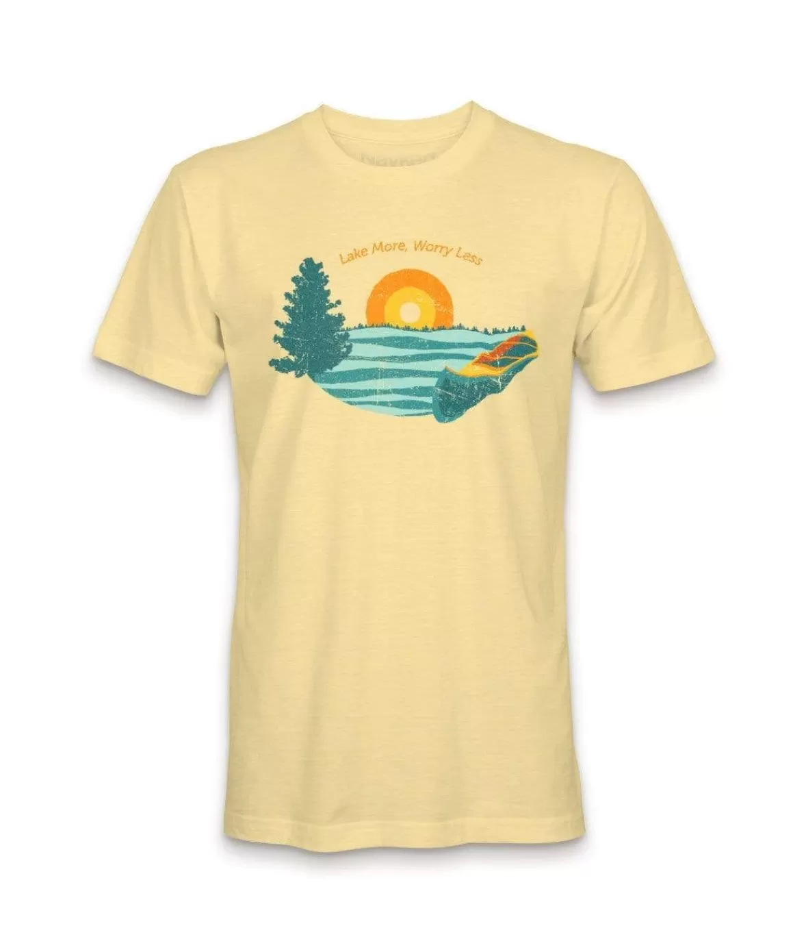 Men'S Ridiculously Soft Midweight Graphic Tee | Lake More Worry Less | Nayked Apparel Outlet