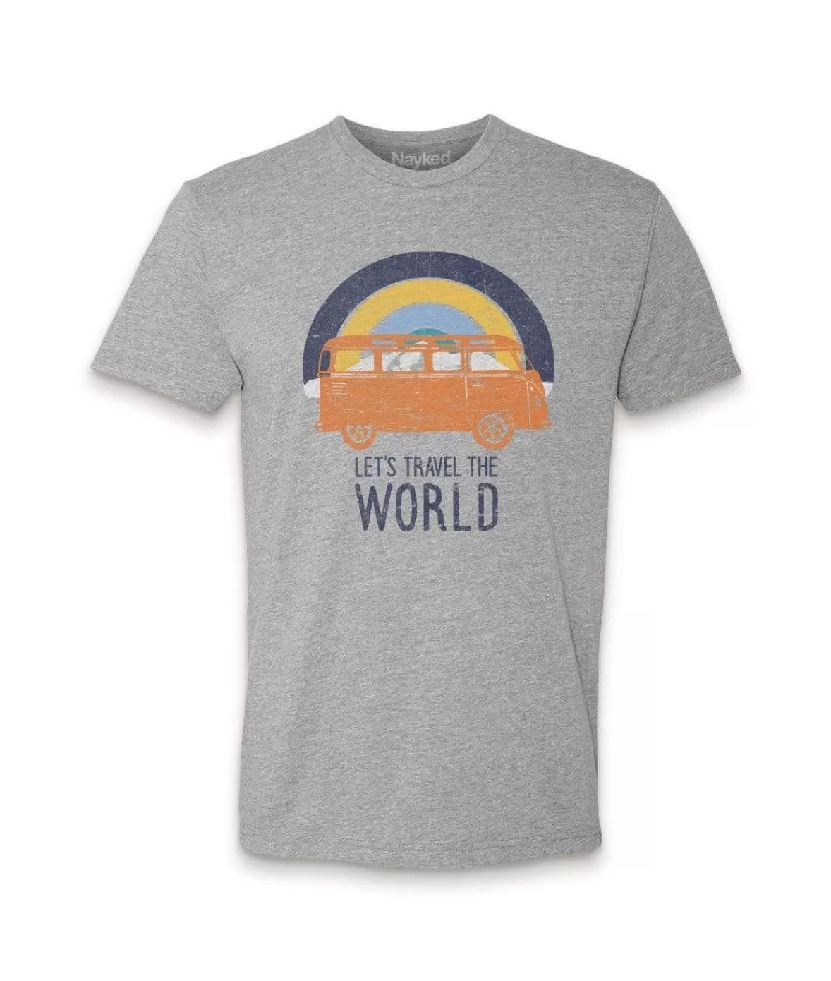 Men'S Ridiculously Soft Midweight Graphic Tee | Let'S Travel The World | Nayked Apparel Fashion
