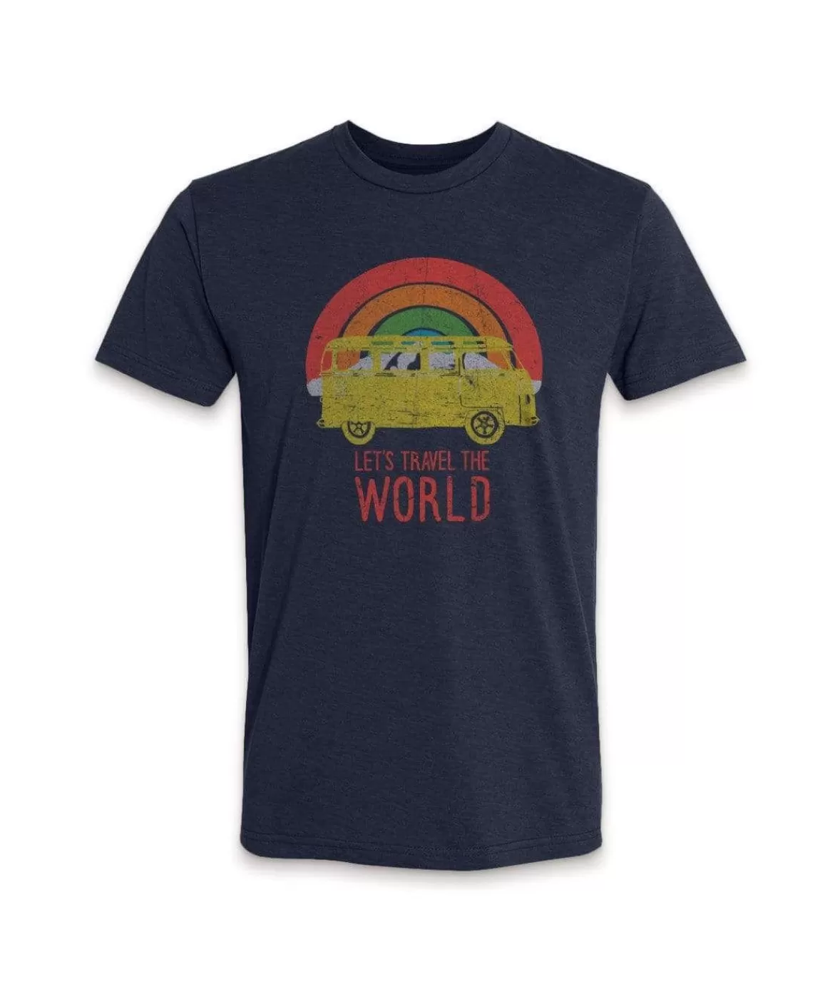Men'S Ridiculously Soft Midweight Graphic Tee | Let'S Travel The World | Nayked Apparel Cheap