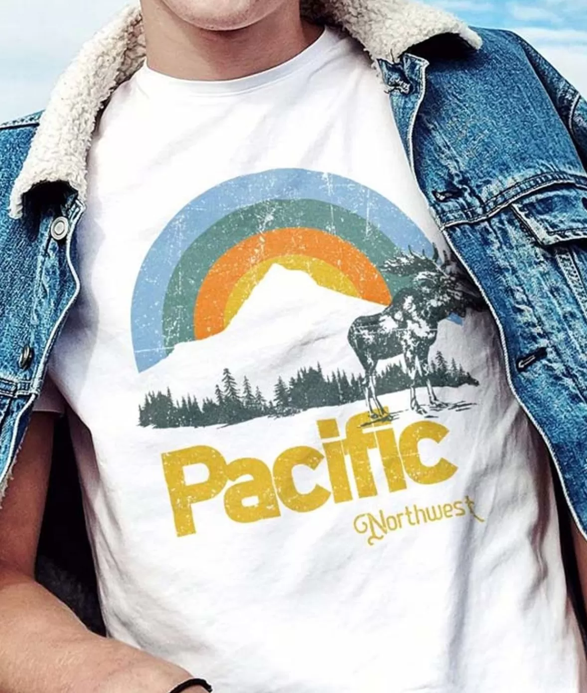 Men'S Ridiculously Soft Midweight Graphic Tee | Pacific Northwest | Nayked Apparel Outlet