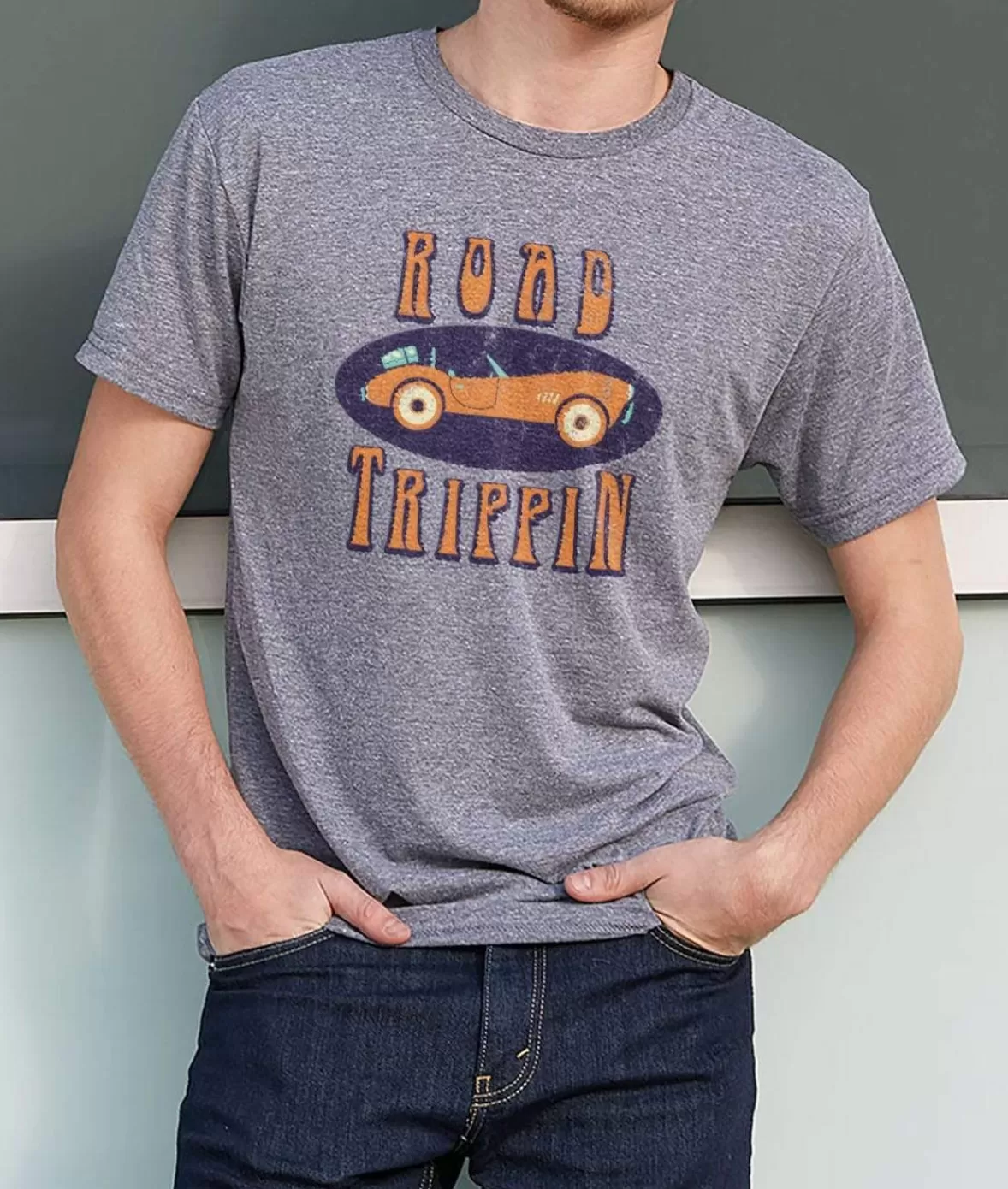 Men'S Ridiculously Soft Midweight Graphic Tee | Road Trippin | Nayked Apparel Store