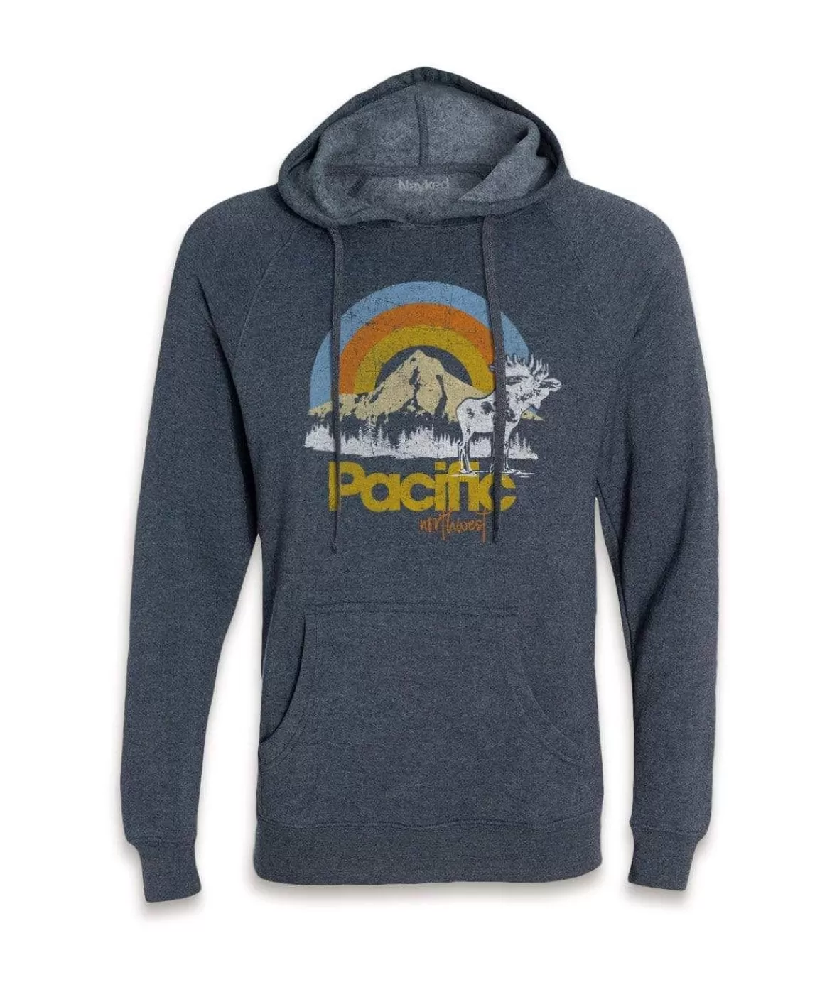 Men'S Ridiculously Soft Midweight Raglan Hooded Graphic Sweatshirt | Pacific Northwest | Nayked Apparel Store