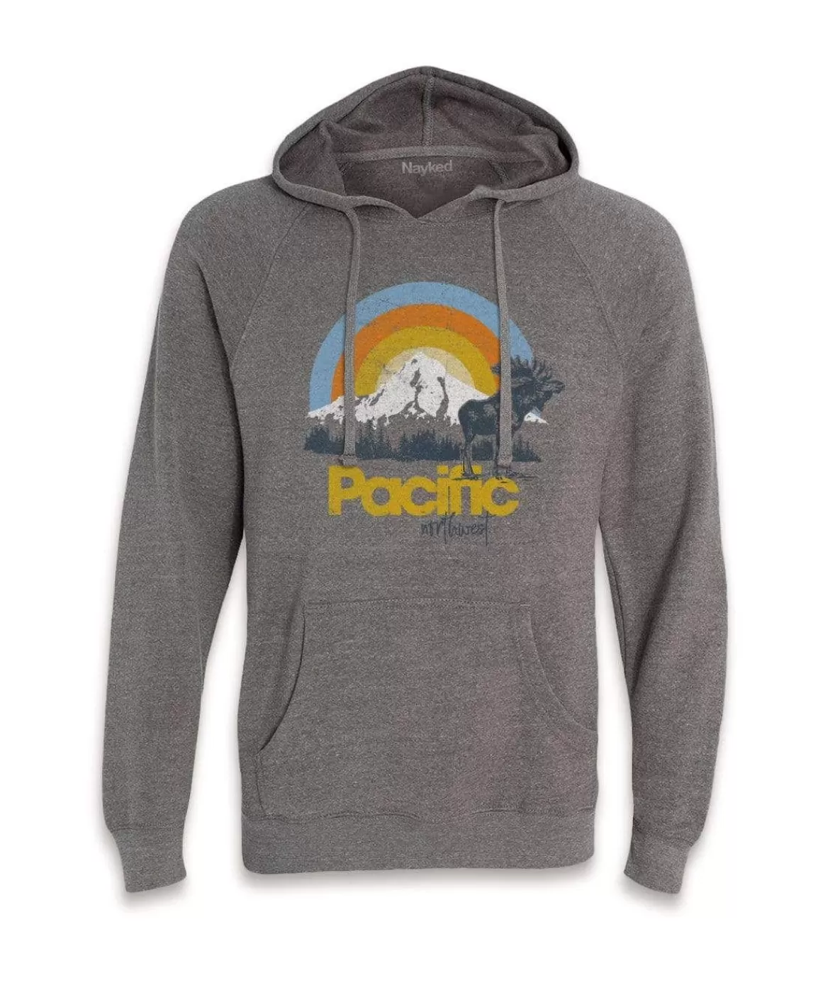 Men'S Ridiculously Soft Midweight Raglan Hooded Graphic Sweatshirt | Pacific Northwest | Nayked Apparel Hot