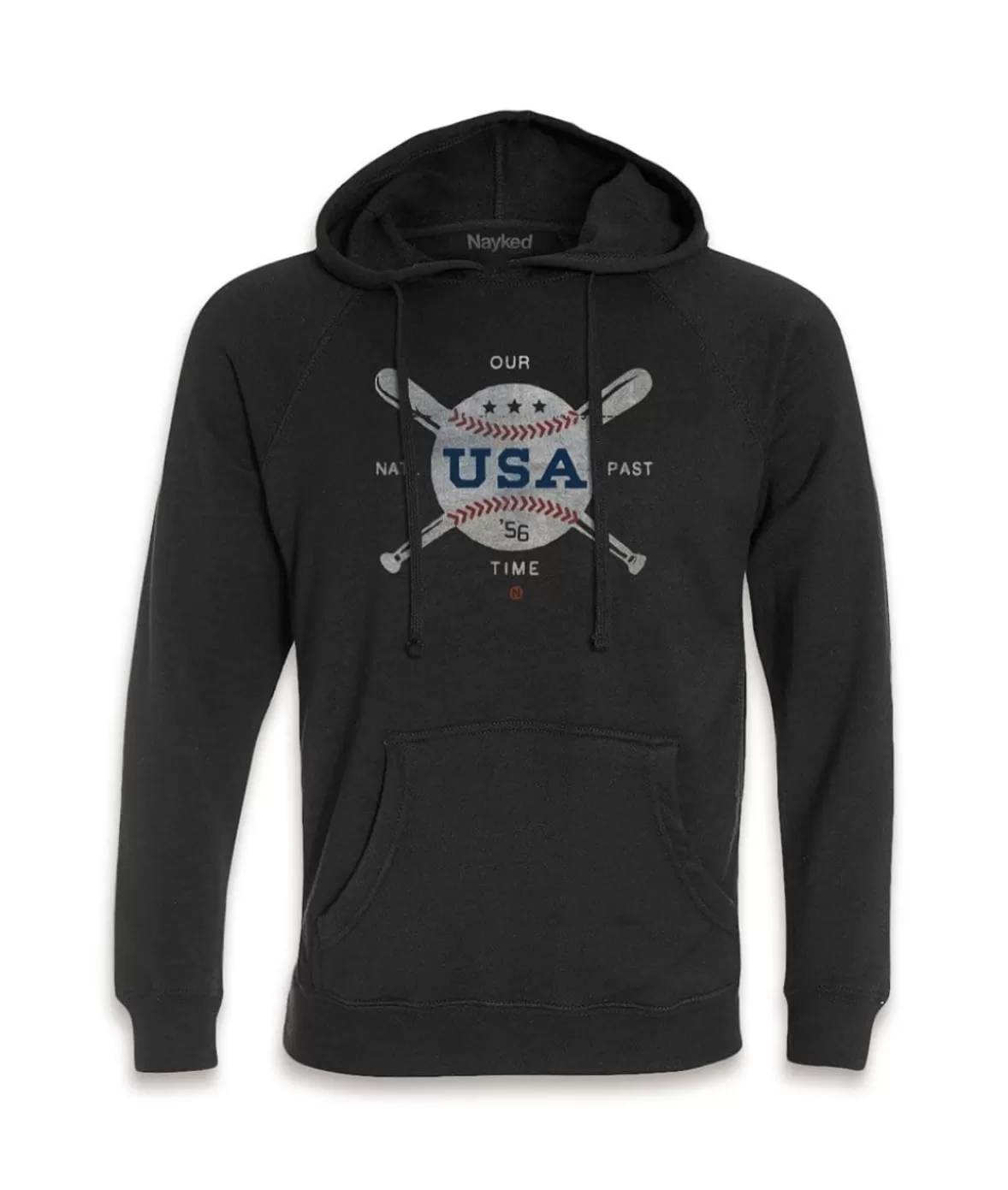 Men'S Ridiculously Soft Midweight Raglan Hooded Sweatshirt | Vintage Baseball Graphic | Nayked Apparel Online