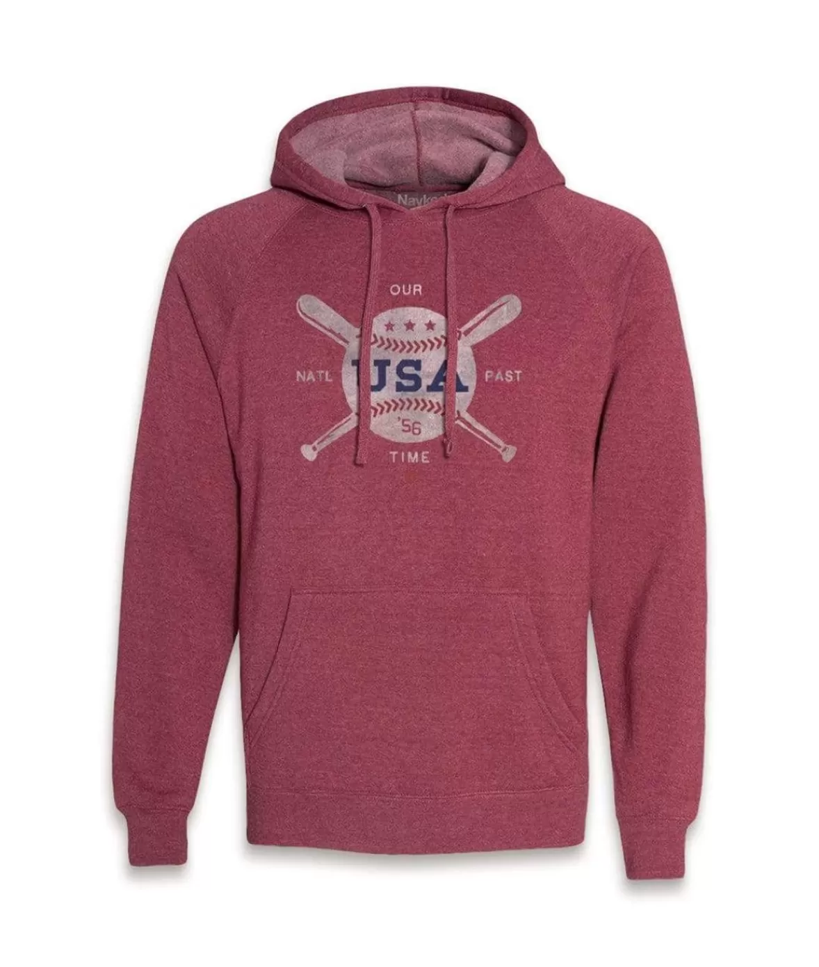 Men'S Ridiculously Soft Midweight Raglan Hooded Sweatshirt | Vintage Baseball Graphic | Nayked Apparel Online