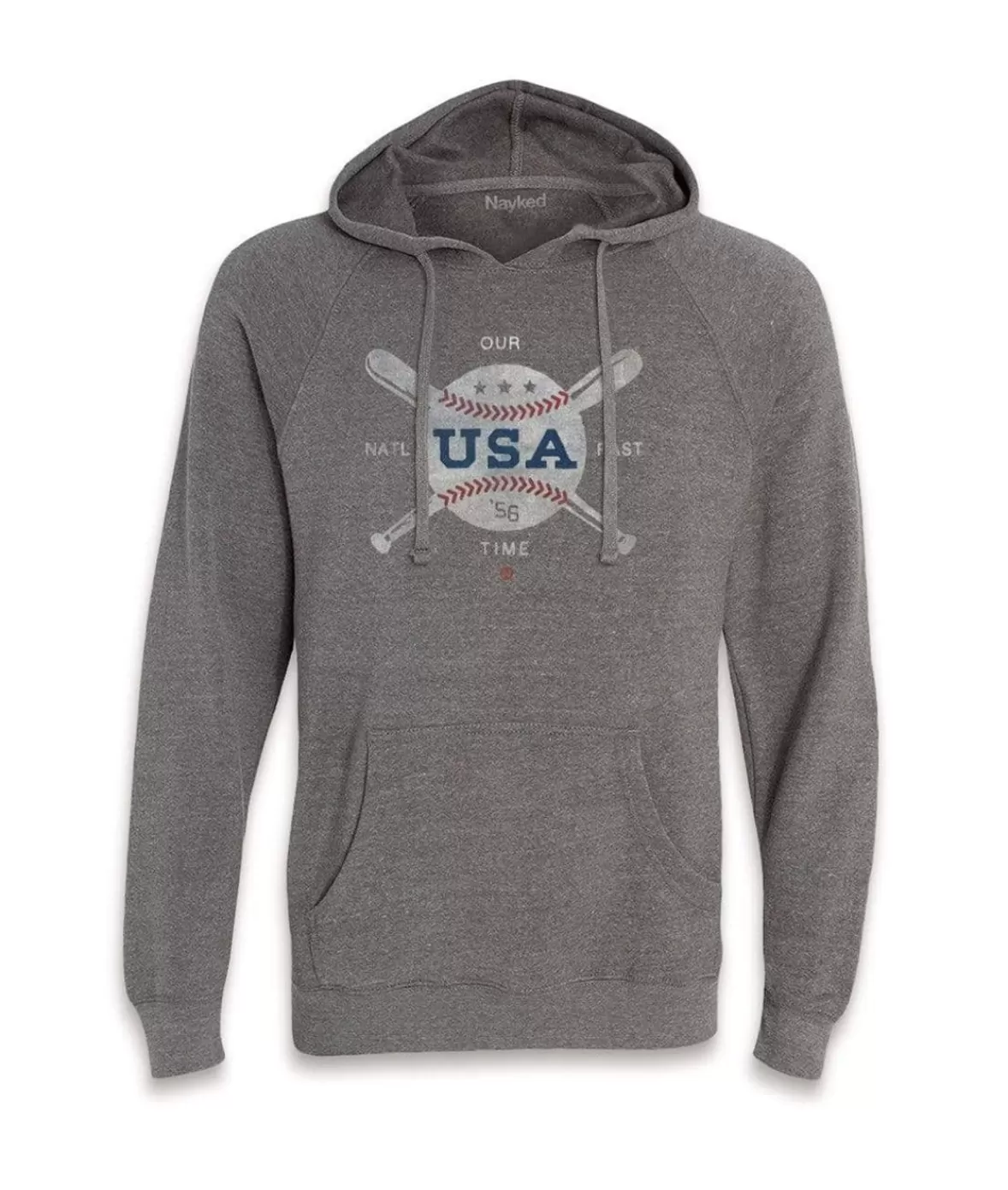 Men'S Ridiculously Soft Midweight Raglan Hooded Sweatshirt | Vintage Baseball Graphic | Nayked Apparel Best