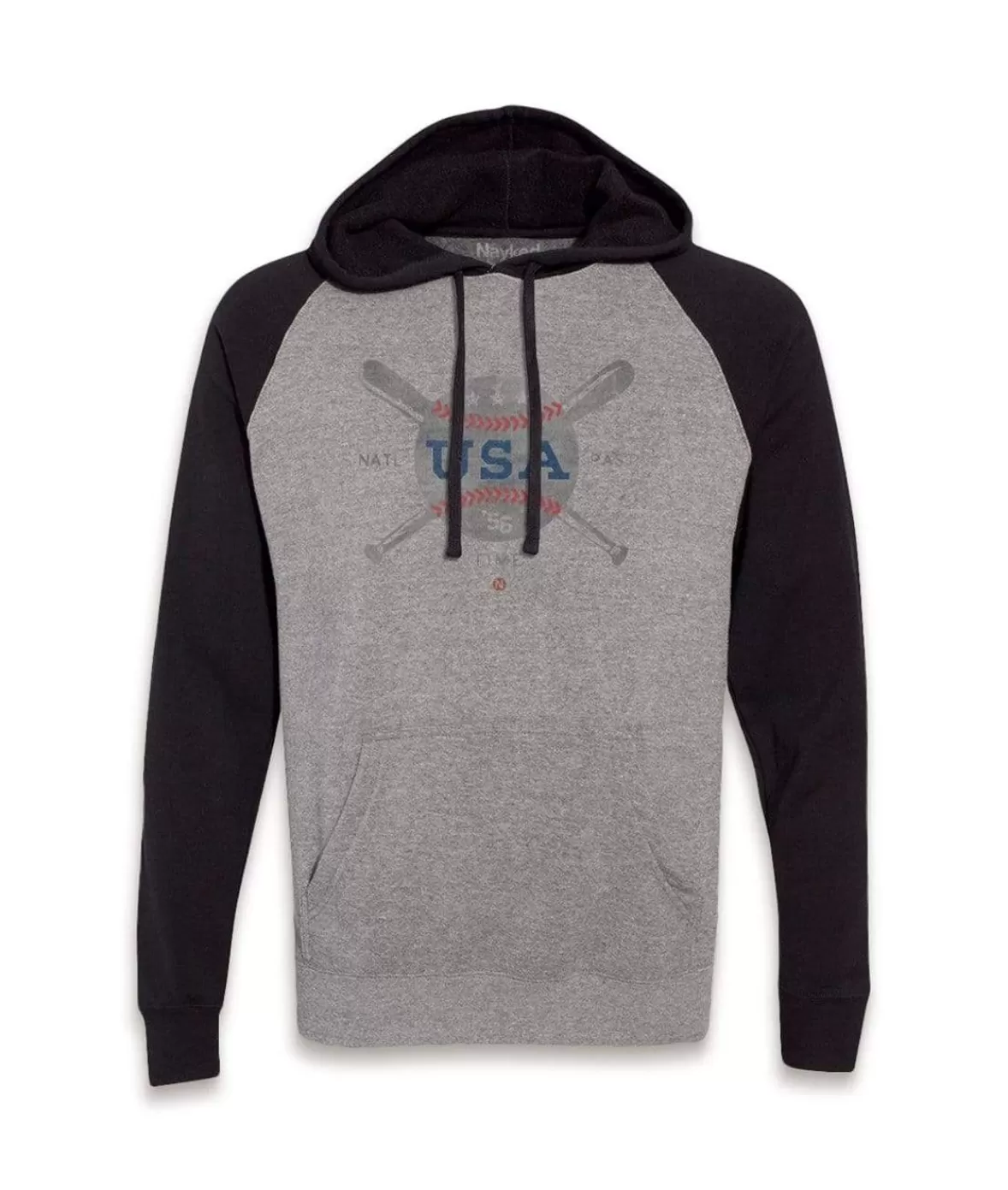Men'S Ridiculously Soft Midweight Raglan Hooded Sweatshirt | Vintage Baseball Graphic | Nayked Apparel Best