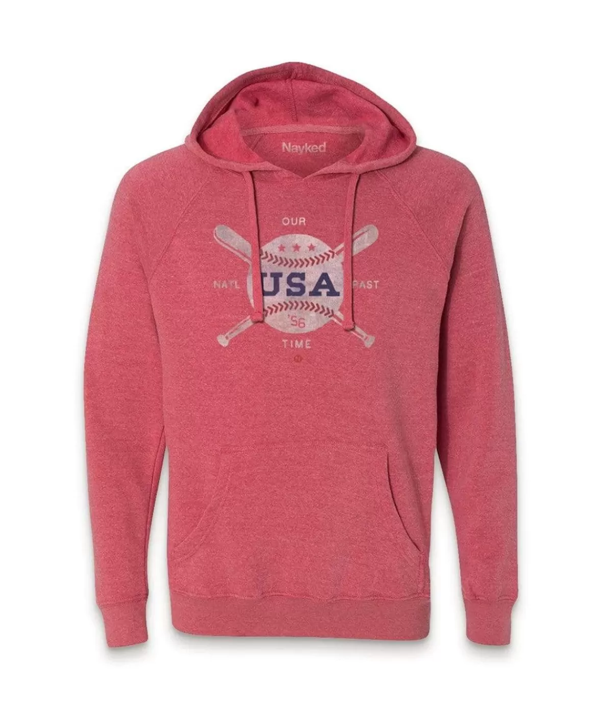 Men'S Ridiculously Soft Midweight Raglan Hooded Sweatshirt | Vintage Baseball Graphic | Nayked Apparel Best
