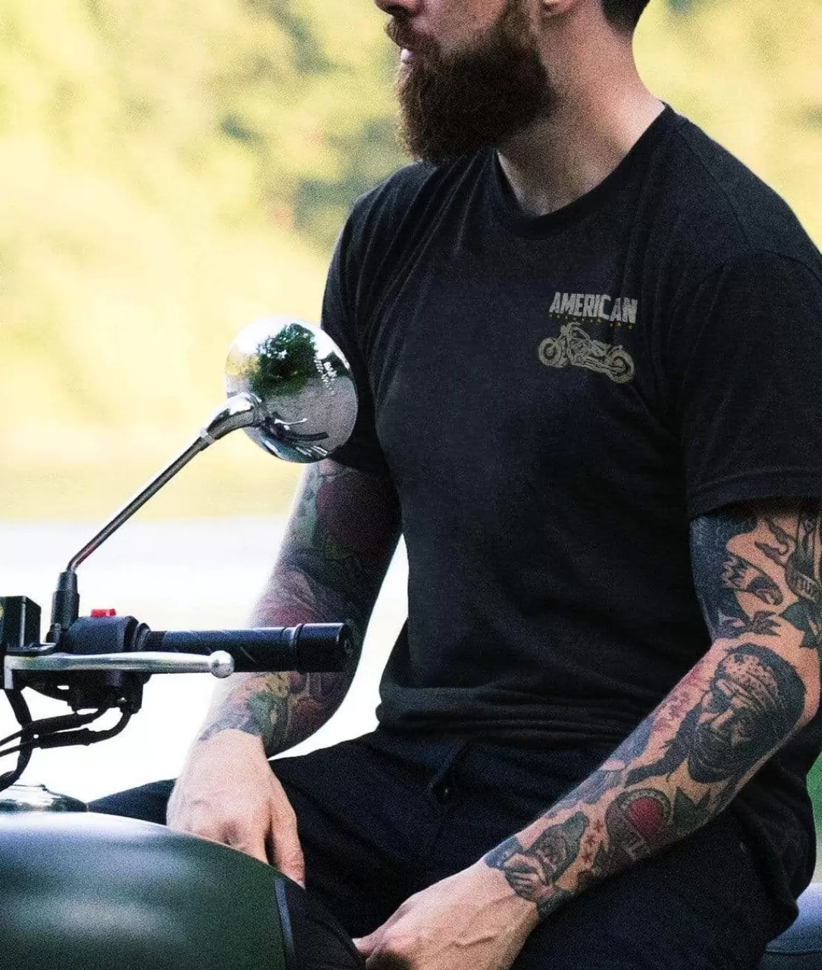 Men'S Ridiculously Soft Midweight Sueded Graphic Tee | American Motorcycles | Nayked Apparel Discount