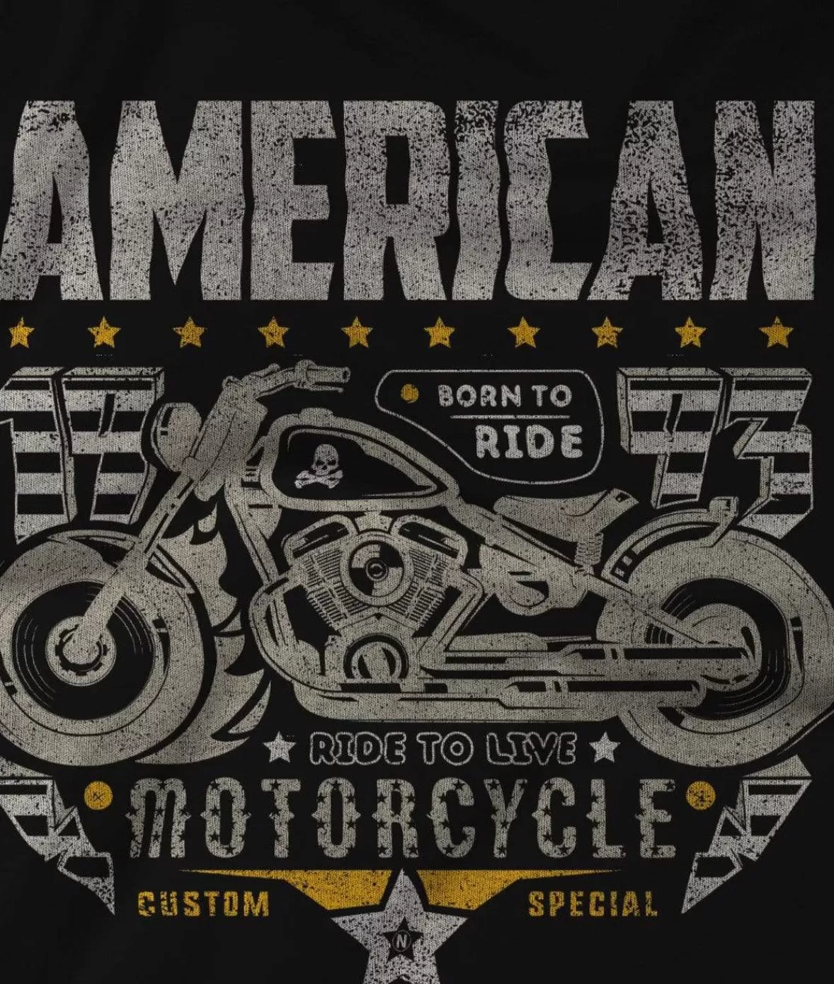 Men'S Ridiculously Soft Midweight Sueded Graphic Tee | American Motorcycles | Nayked Apparel Discount