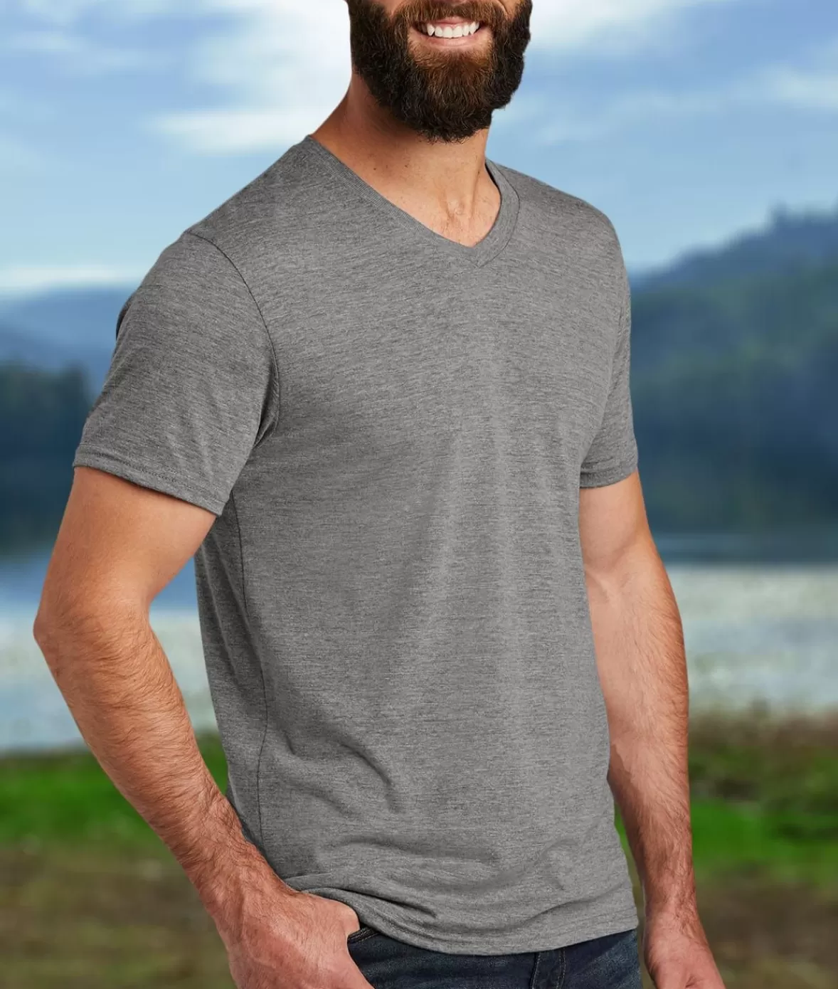 Men'S Ridiculously Soft Recycled Lightweight V-Neck T-Shirt | Nayked Apparel Shop