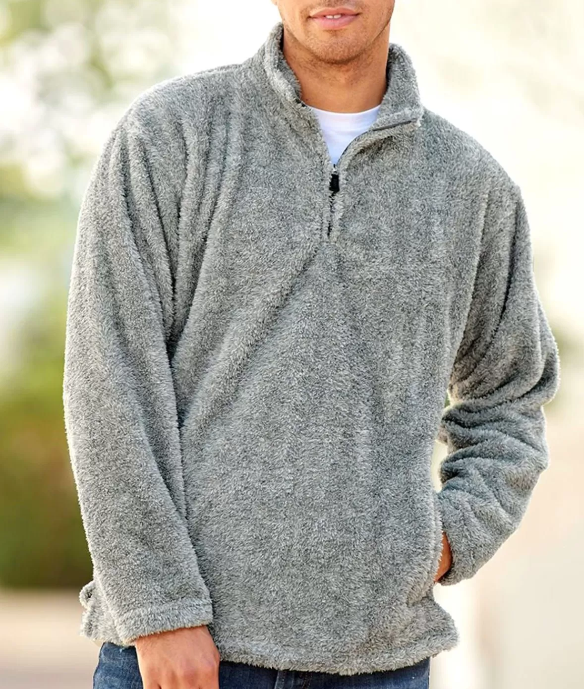 Men'S Ridiculously Soft Shag Sherpa Quarter-Zip Pullover | Nayked Apparel Outlet