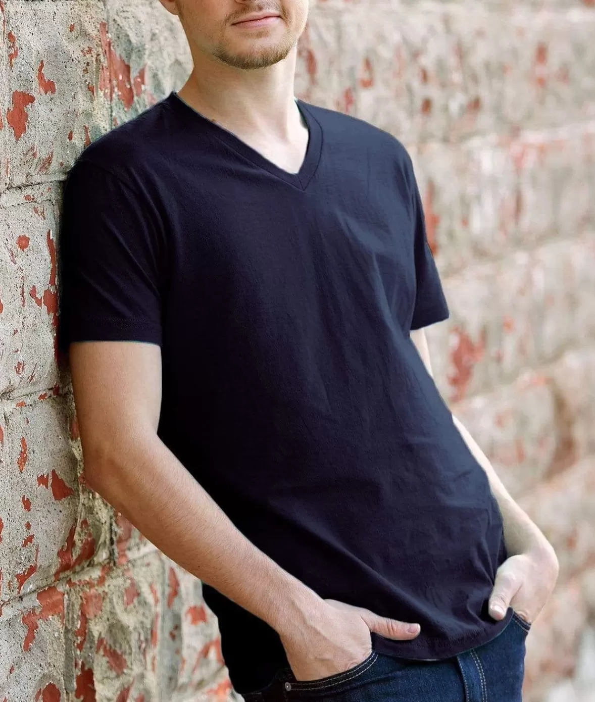 Men'S Ridiculously Soft Short Sleeve V-Neck 100% Cotton Shirt | Nayked Apparel Outlet
