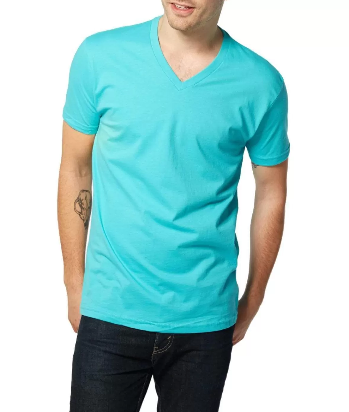 Men'S Ridiculously Soft Short Sleeve V-Neck 100% Cotton Shirt | Discontinued Colors | Nayked Apparel Sale