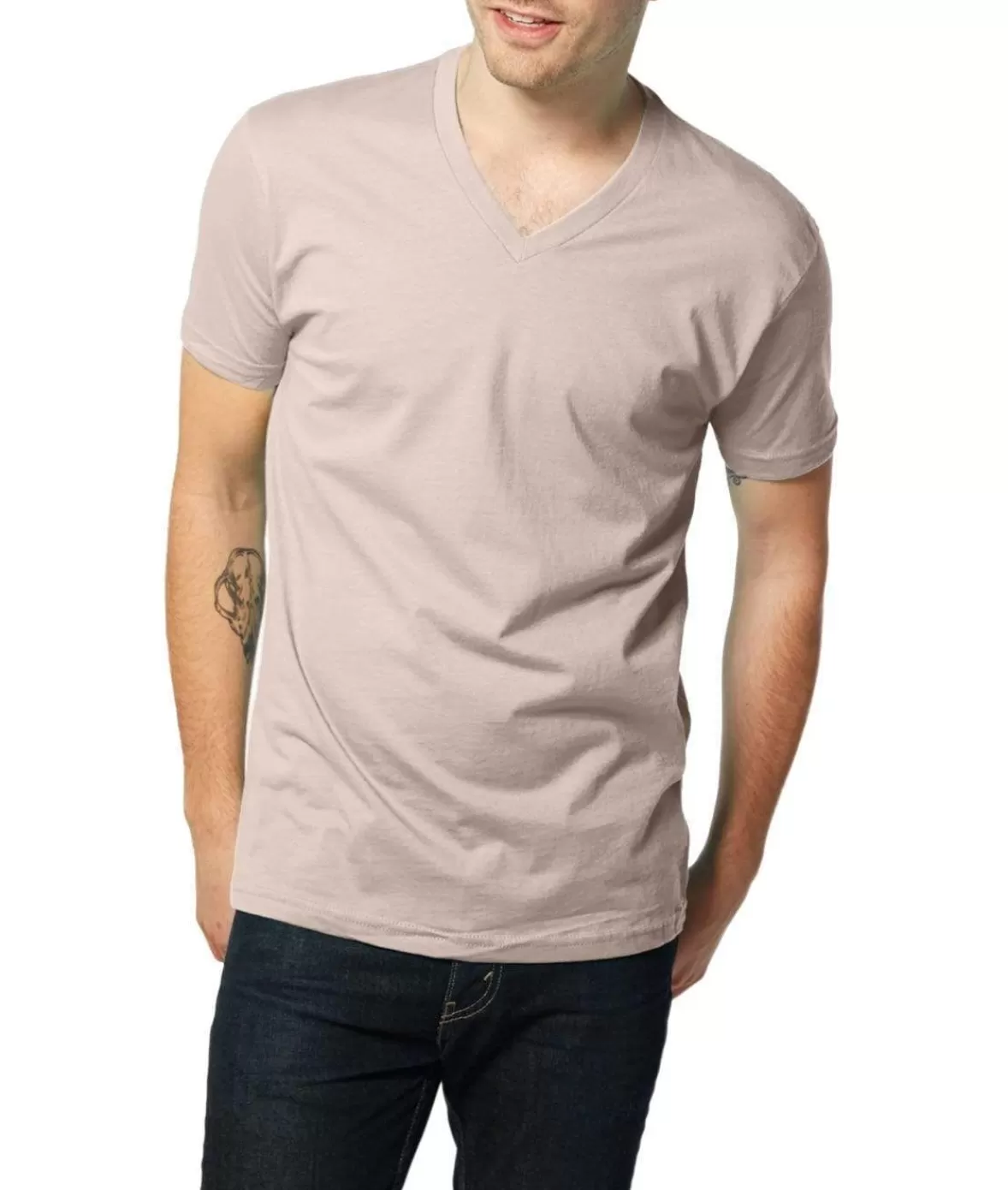 Men'S Ridiculously Soft Short Sleeve V-Neck 100% Cotton Shirt | Discontinued Colors | Nayked Apparel Sale