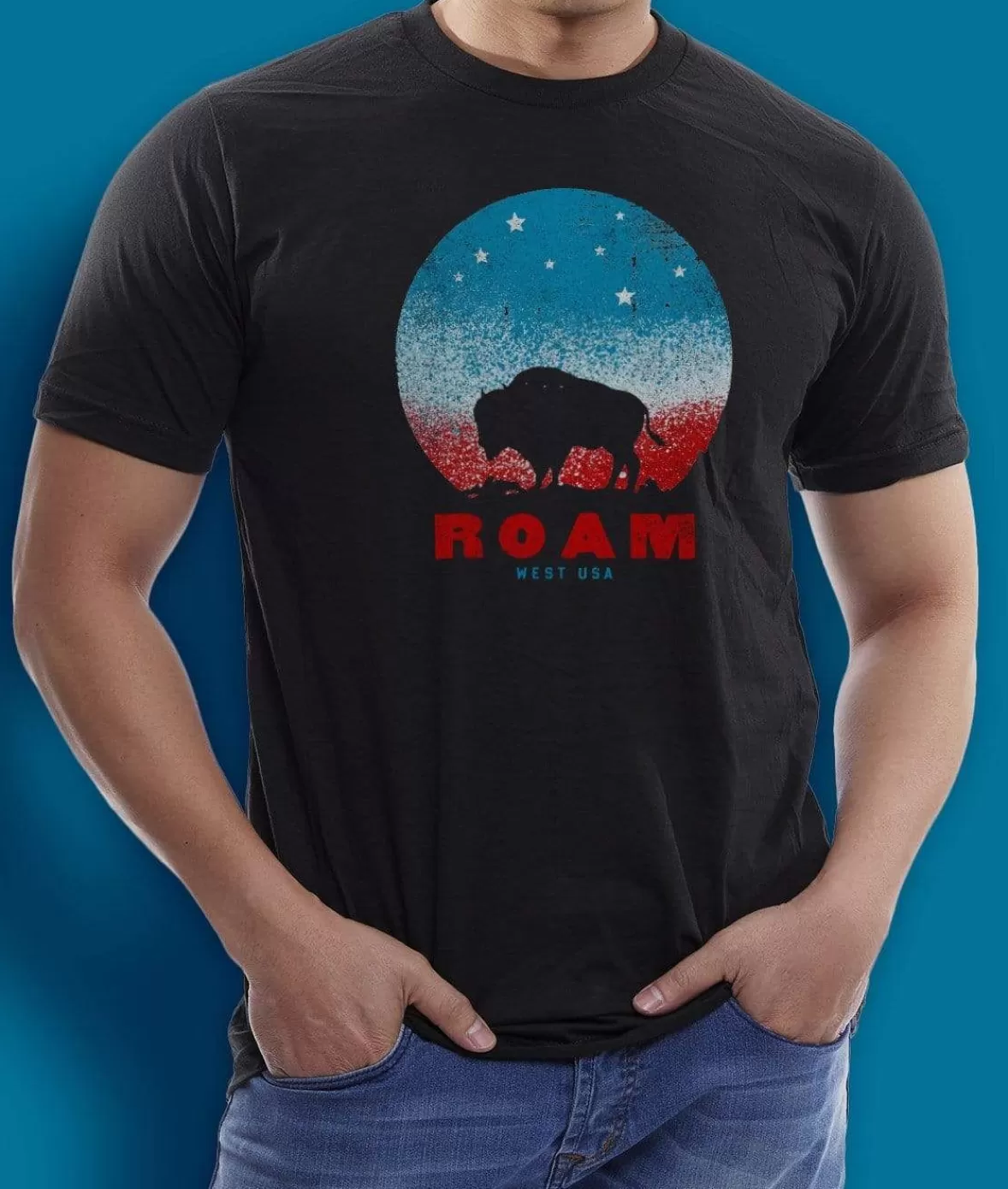 Men'S Ridiculously Soft Sueded Big Graphic Tee | Roam | Nayked Apparel Discount