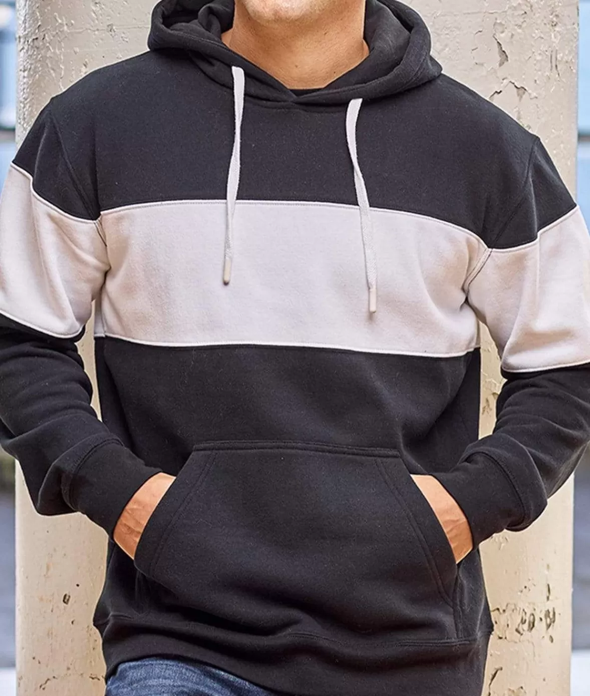 Men'S Ridiculously Soft Sueded Fleece Varsity Block Hoodie | Nayked Apparel Clearance