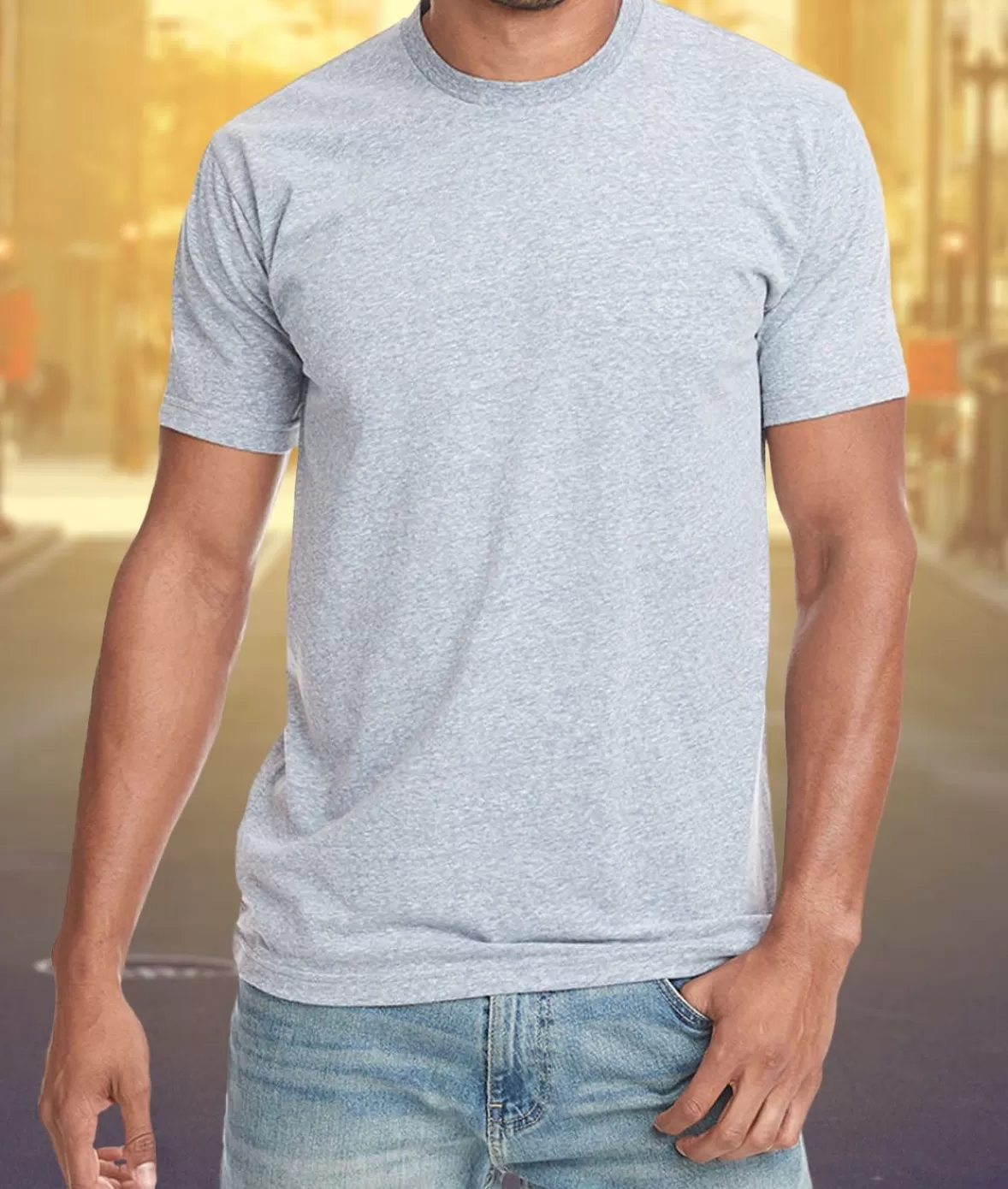 Men'S Ridiculously Soft Sueded Snow Heathered T-Shirt | Nayked Apparel New