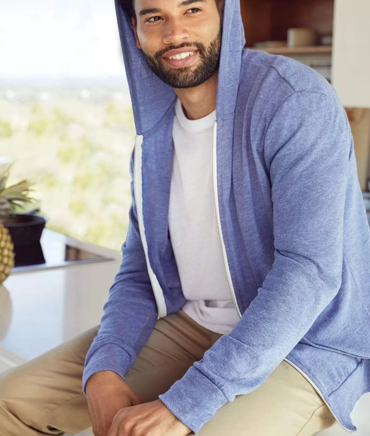 Men'S Ridiculously Soft Vintage Recycled Full-Zip Hooded T-Shirt | Nayked Apparel Outlet