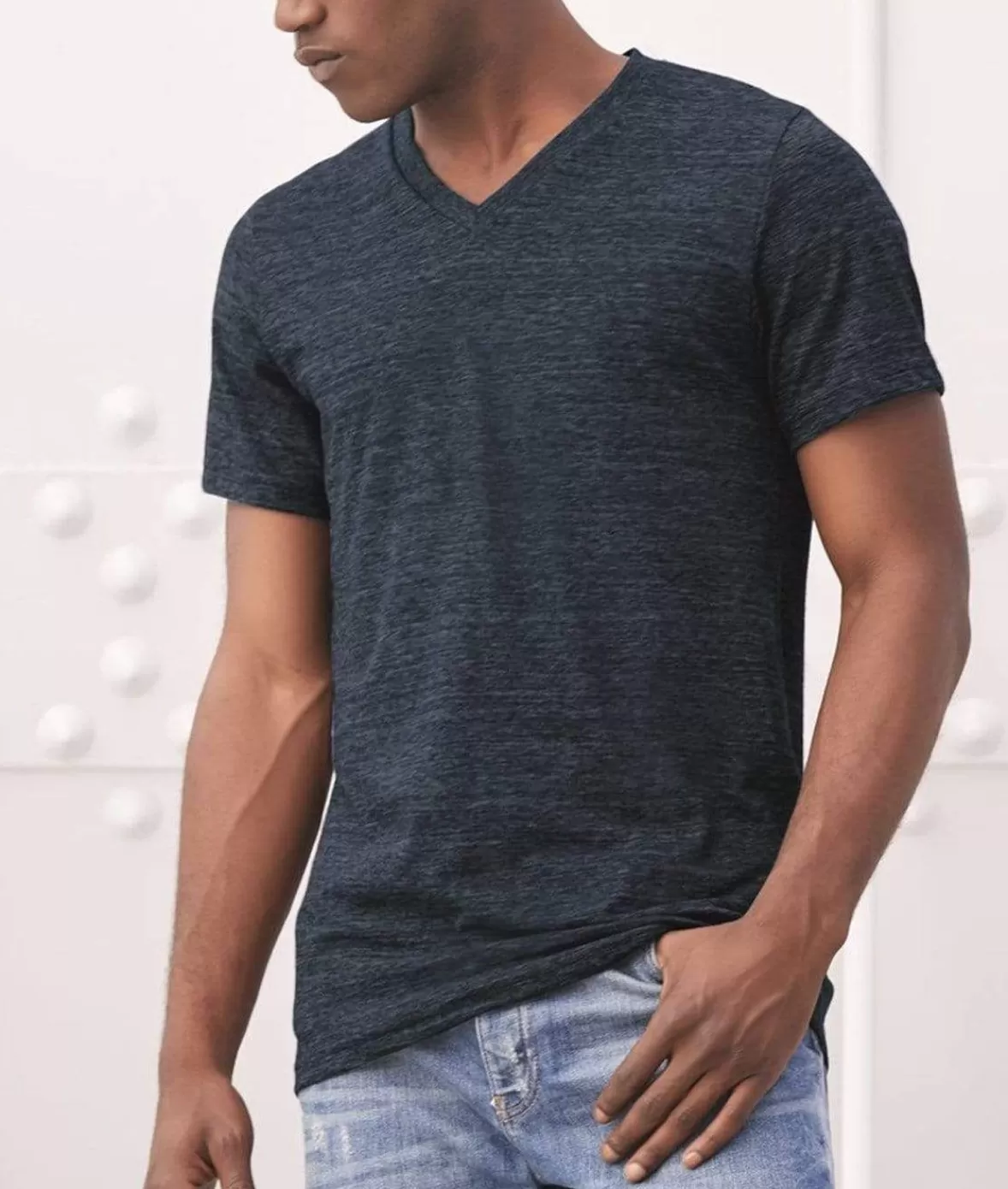 Men'S Short Sleeve Slub Jersey V-Neck T-Shirt | Nayked Apparel Sale