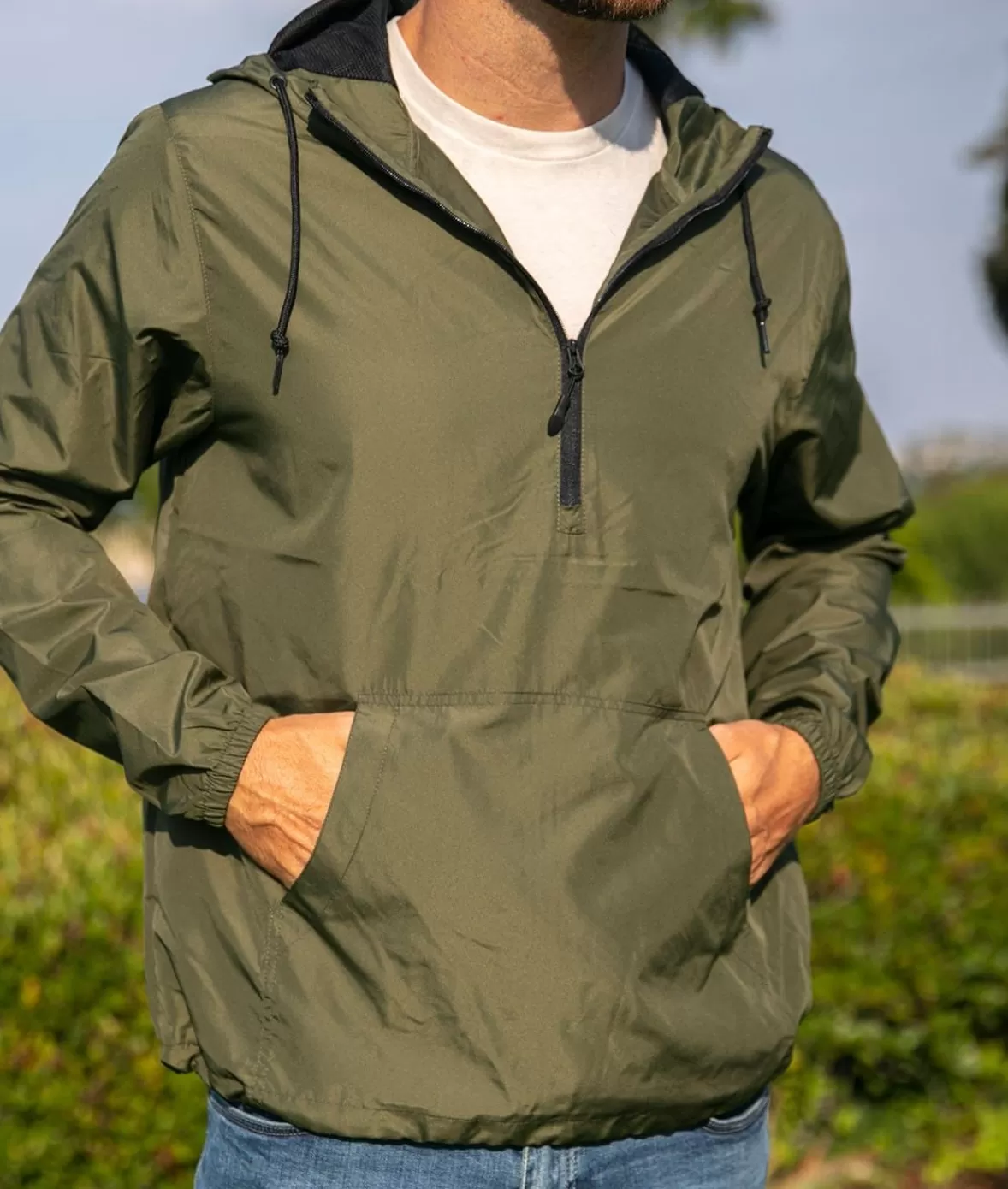 Men'S Soft Lightweight Half-Zip Pullover Windbreaker Anorak | Nayked Apparel Flash Sale