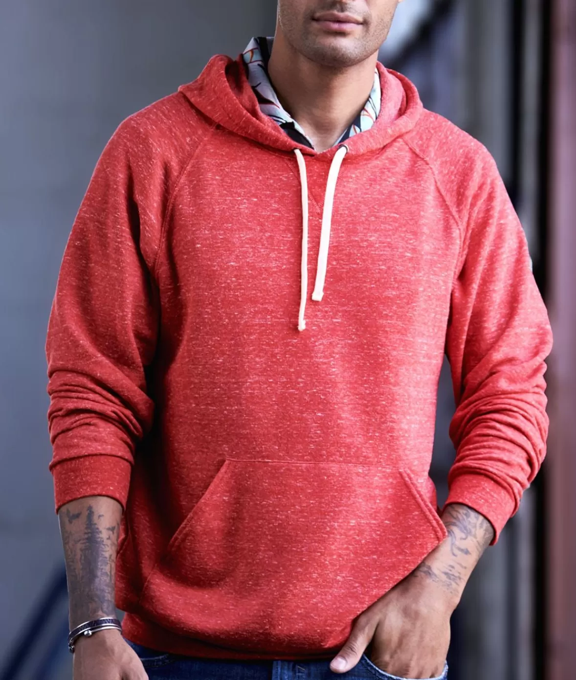 Men'S Soft Snow Heather French Terry Hoodie | Nayked Apparel Outlet