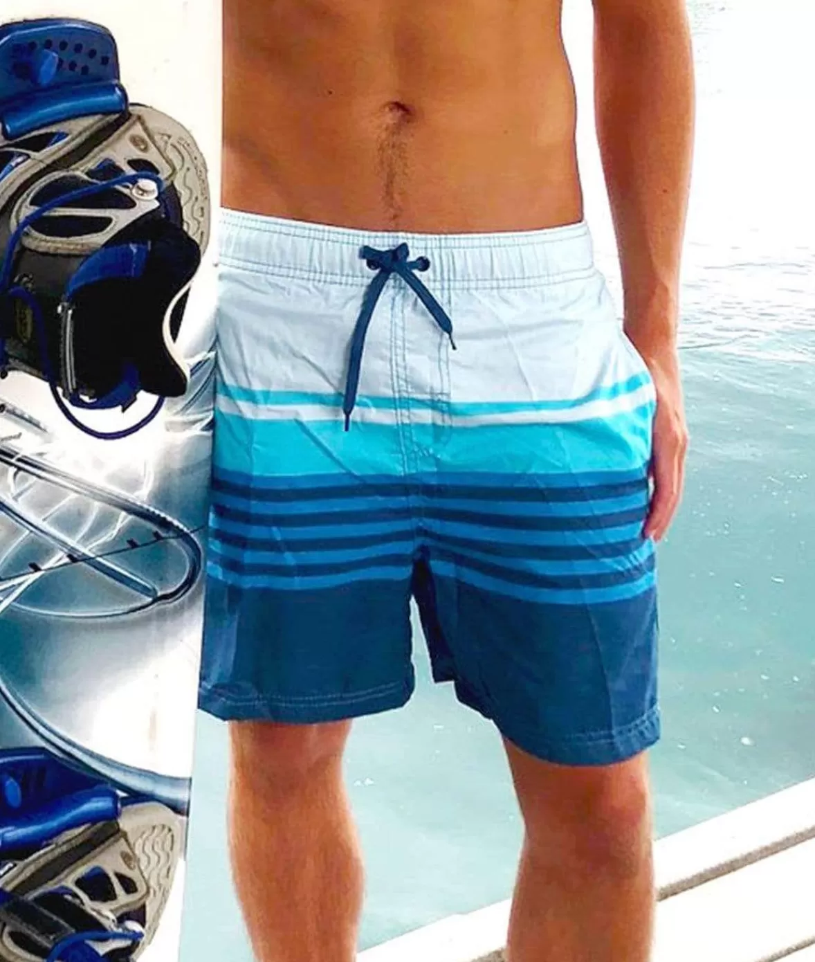 Men'S Stripe Volley Swim Short/Discontinued | Nayked Apparel Clearance