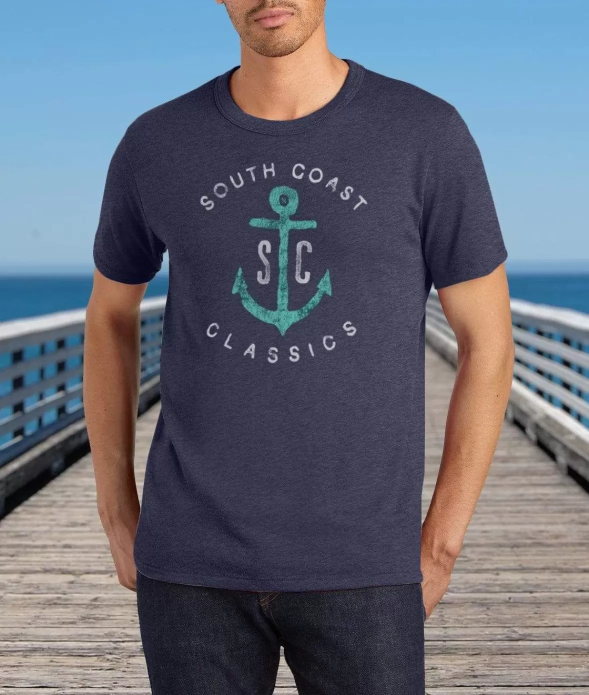 Men'S Vintage Soft Cotton Poly Graphic T-Shirt | Sc Anchor | Nayked Apparel Best
