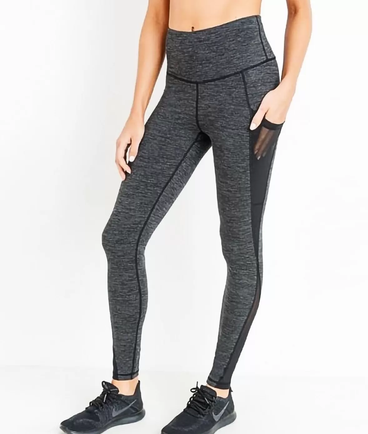 Real Women'S Plus High-Waist Splice Mesh Pocket Full Leggings/Discontinued | Nayked Apparel Store