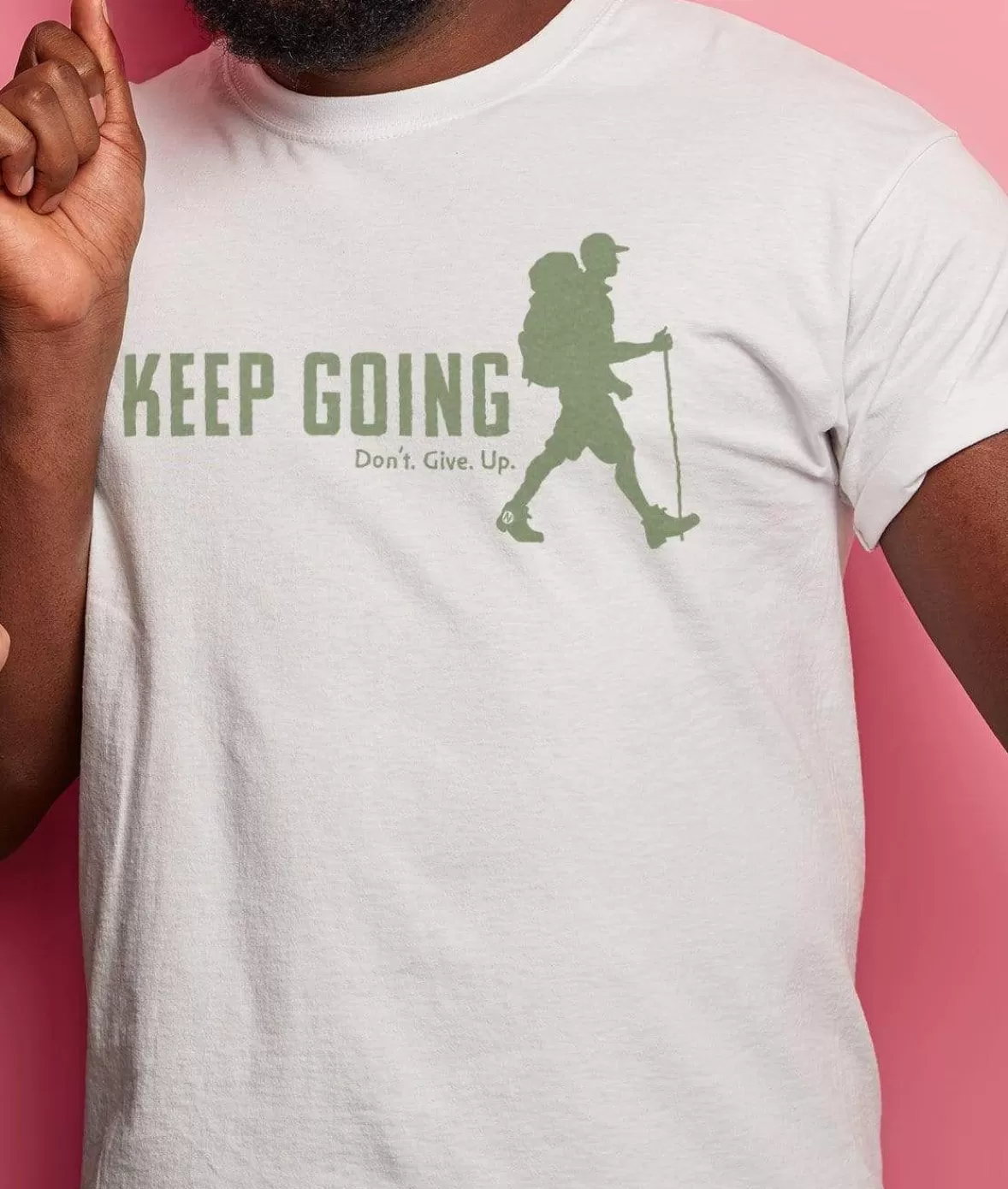 Ridiculously Soft Big Graphic T-Shirt | Keep Going With Hiker | Nayked Apparel New