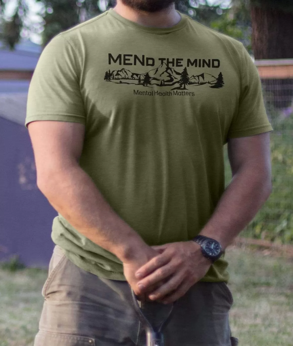 Ridiculously Soft Big Graphic T-Shirt | Mend The Mind-Landscape | Nayked Apparel Sale