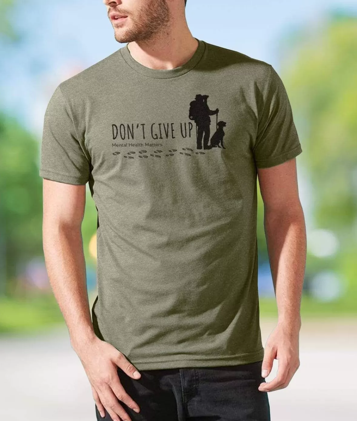 Ridiculously Soft Crew Neck Graphic T-Shirt | Don'T Give Up-Hike With Your Dog | Nayked Apparel Discount