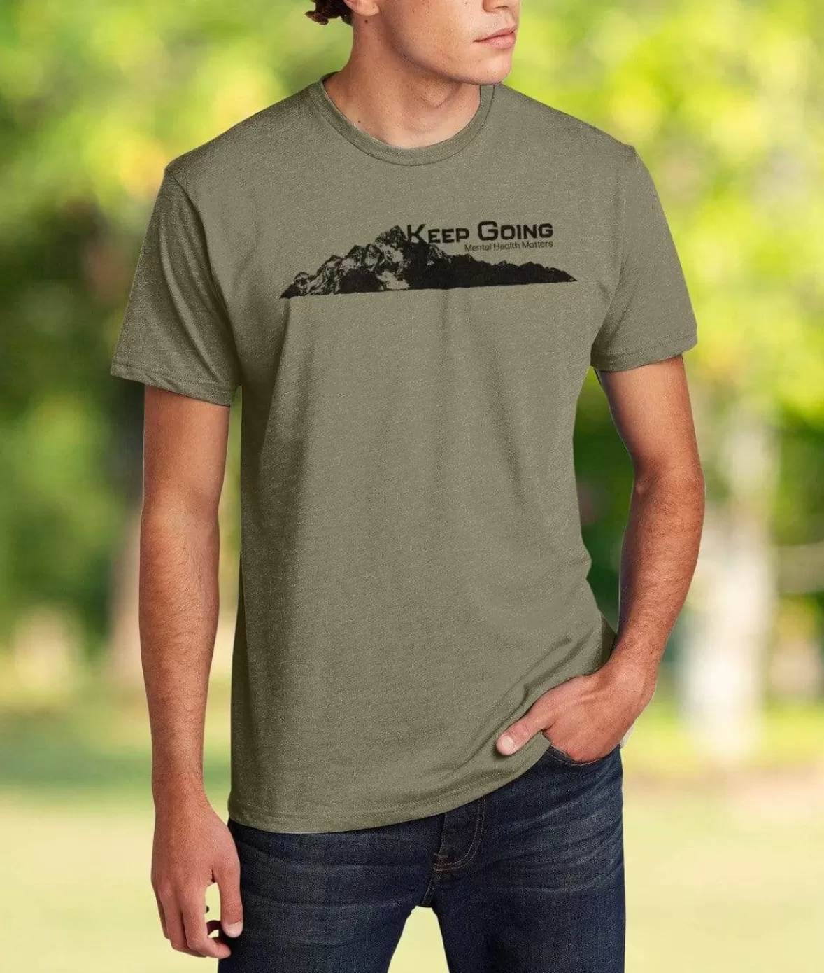 Ridiculously Soft Crew Neck Graphic T-Shirt | Keep Going Mountain View | Nayked Apparel New