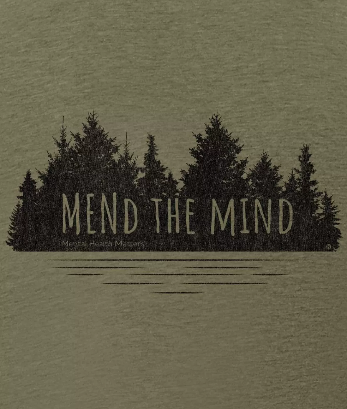 Ridiculously Soft Crew Neck Graphic T-Shirt | Mend The Mind-Treeline And Lake Graphic | Nayked Apparel Shop
