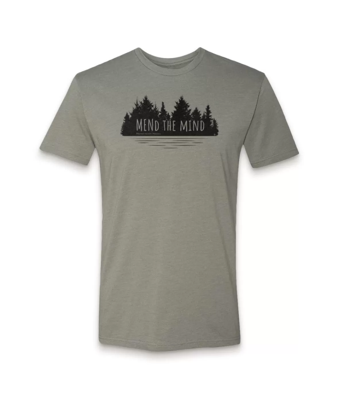 Ridiculously Soft Crew Neck Graphic T-Shirt | Mend The Mind-Treeline And Lake Graphic | Nayked Apparel Flash Sale